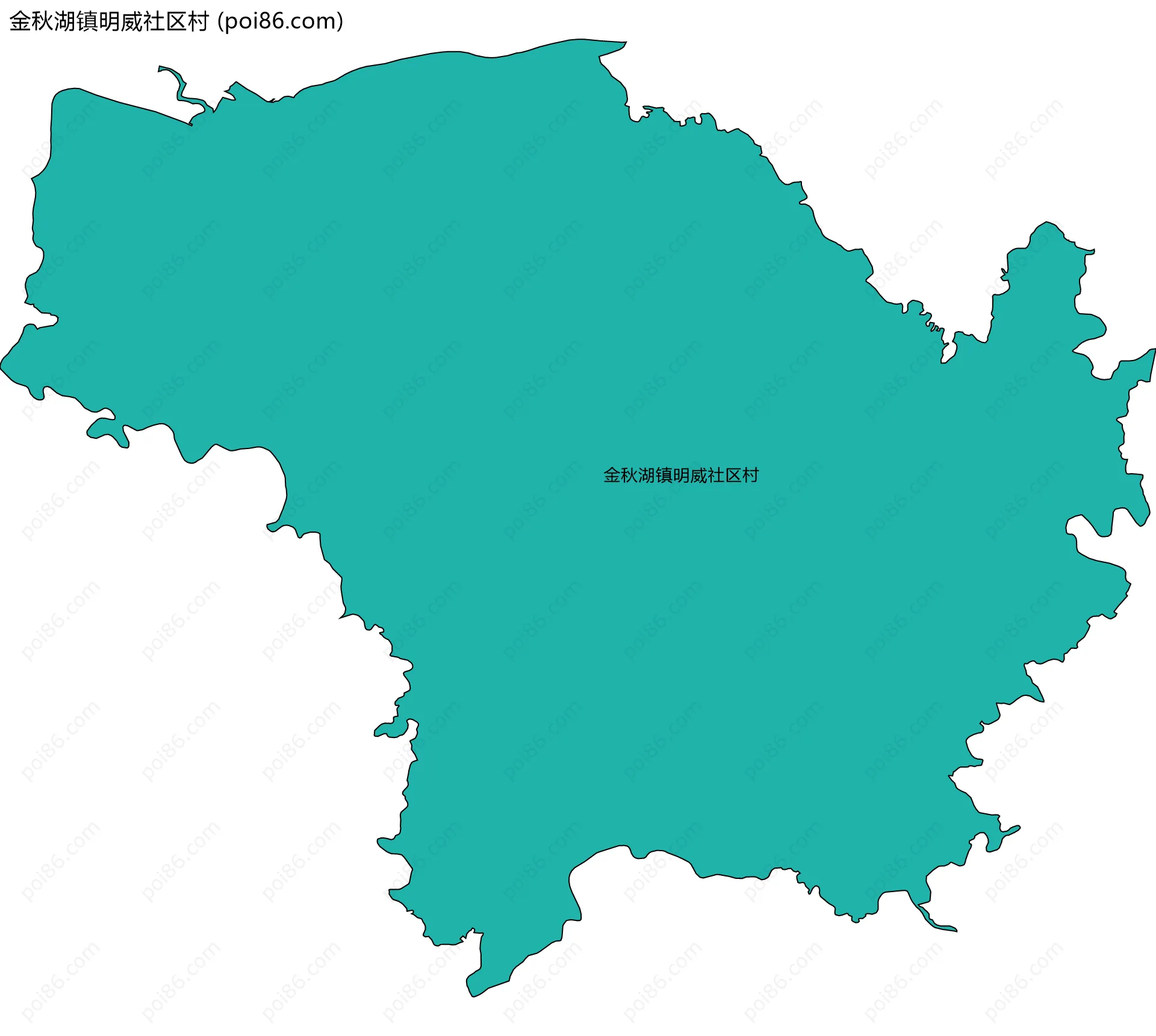金秋湖镇明威社区村边界地图
