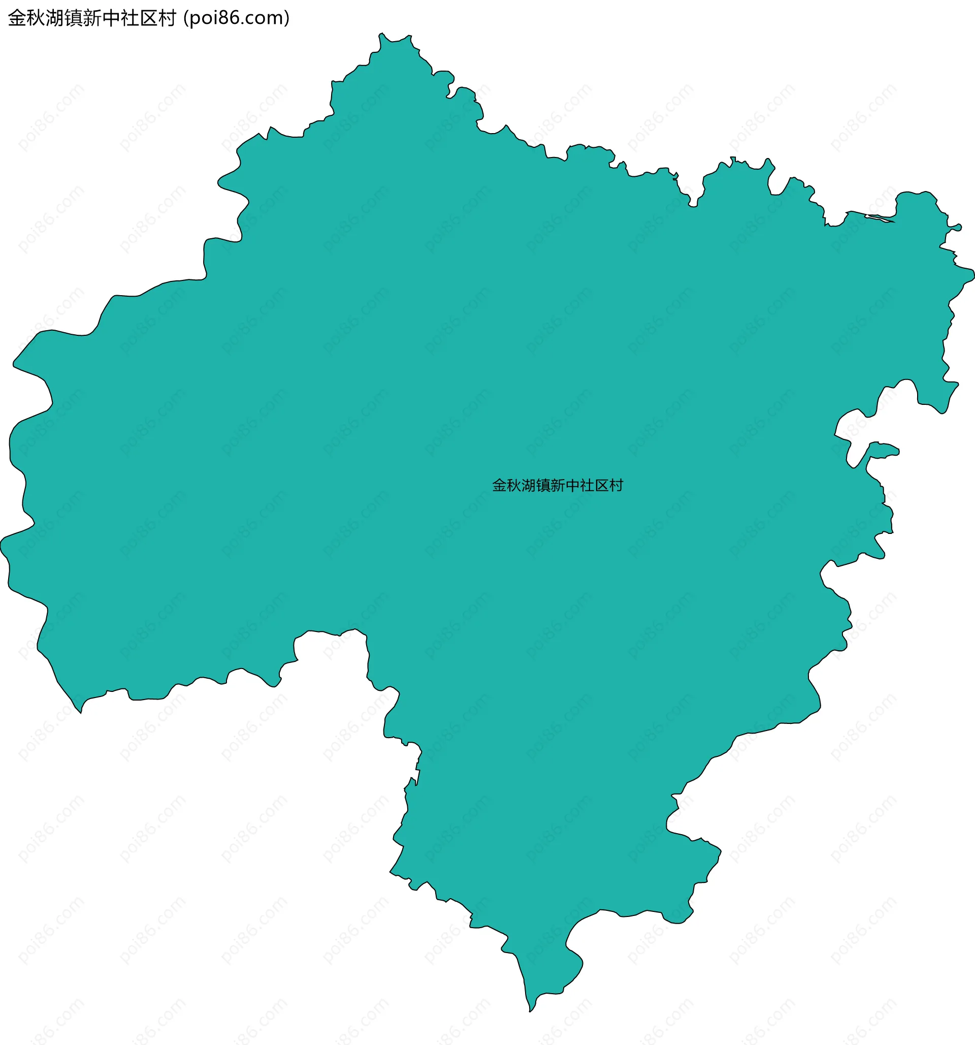 金秋湖镇新中社区村边界地图
