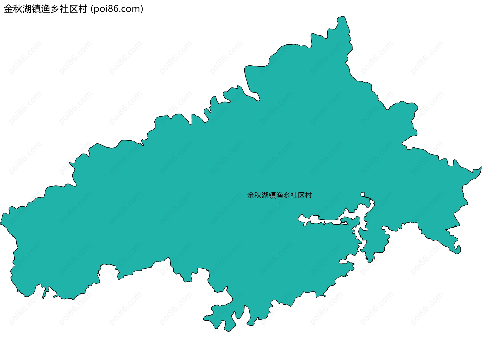 金秋湖镇渔乡社区村边界地图
