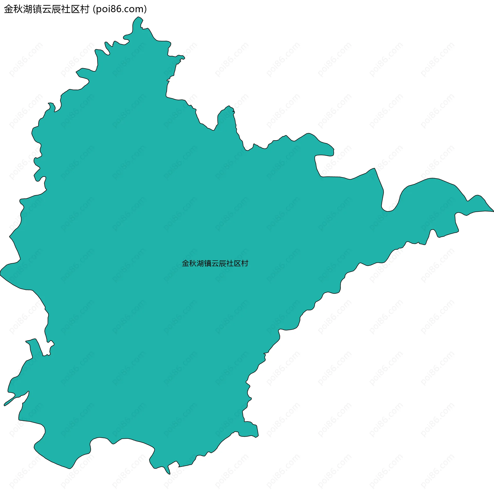 金秋湖镇云辰社区村边界地图