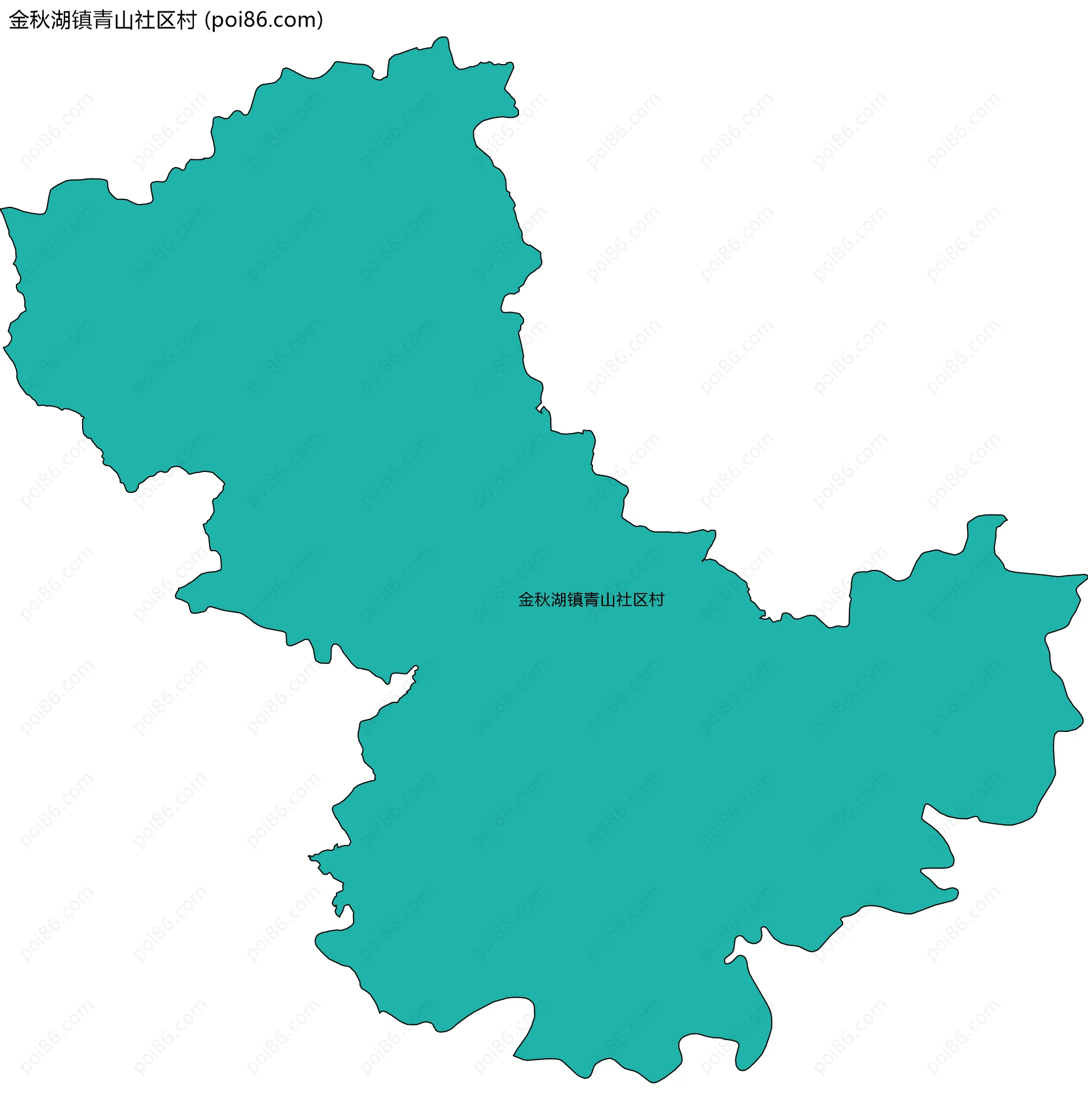 金秋湖镇青山社区村边界地图