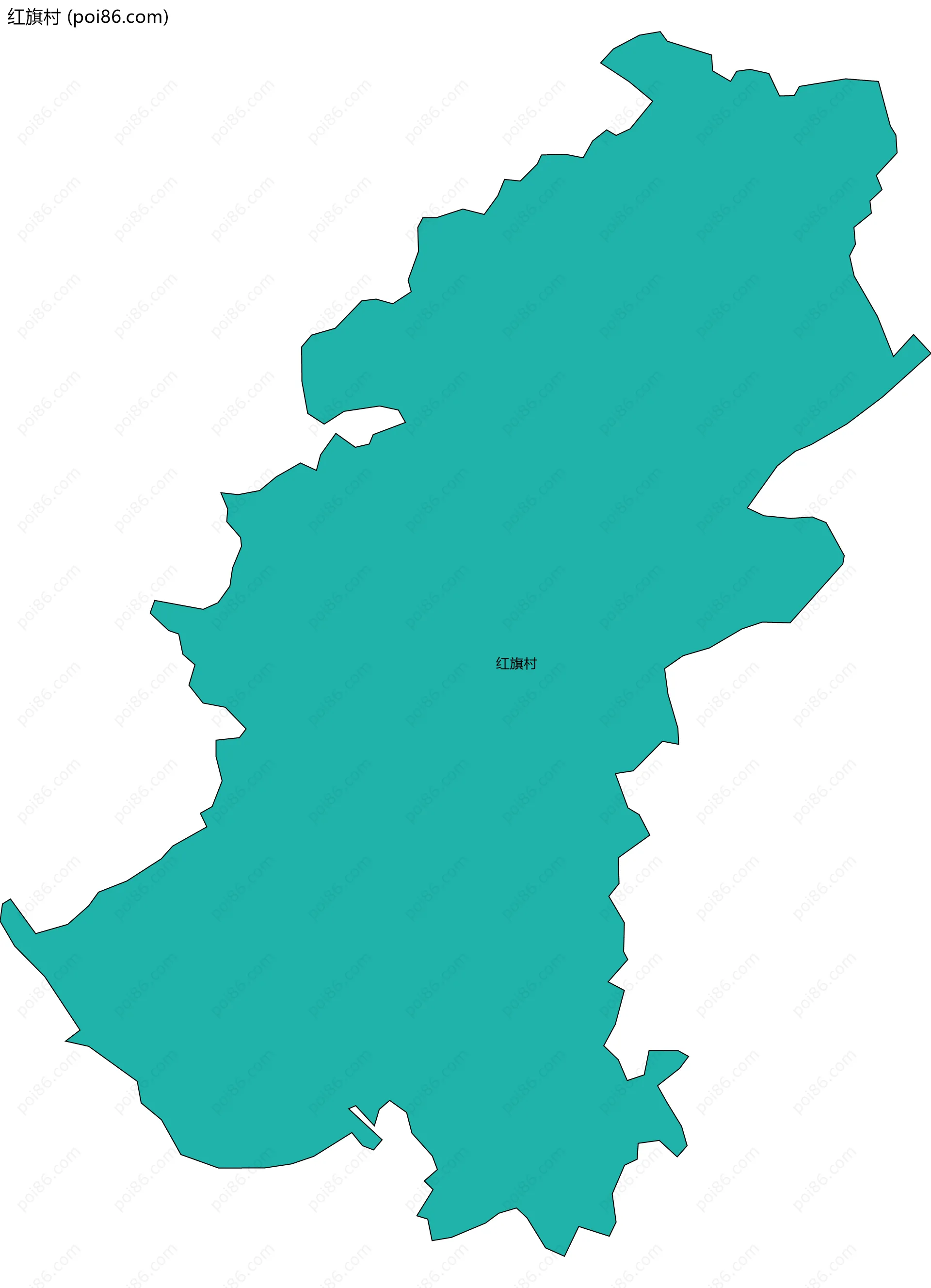 红旗村边界地图