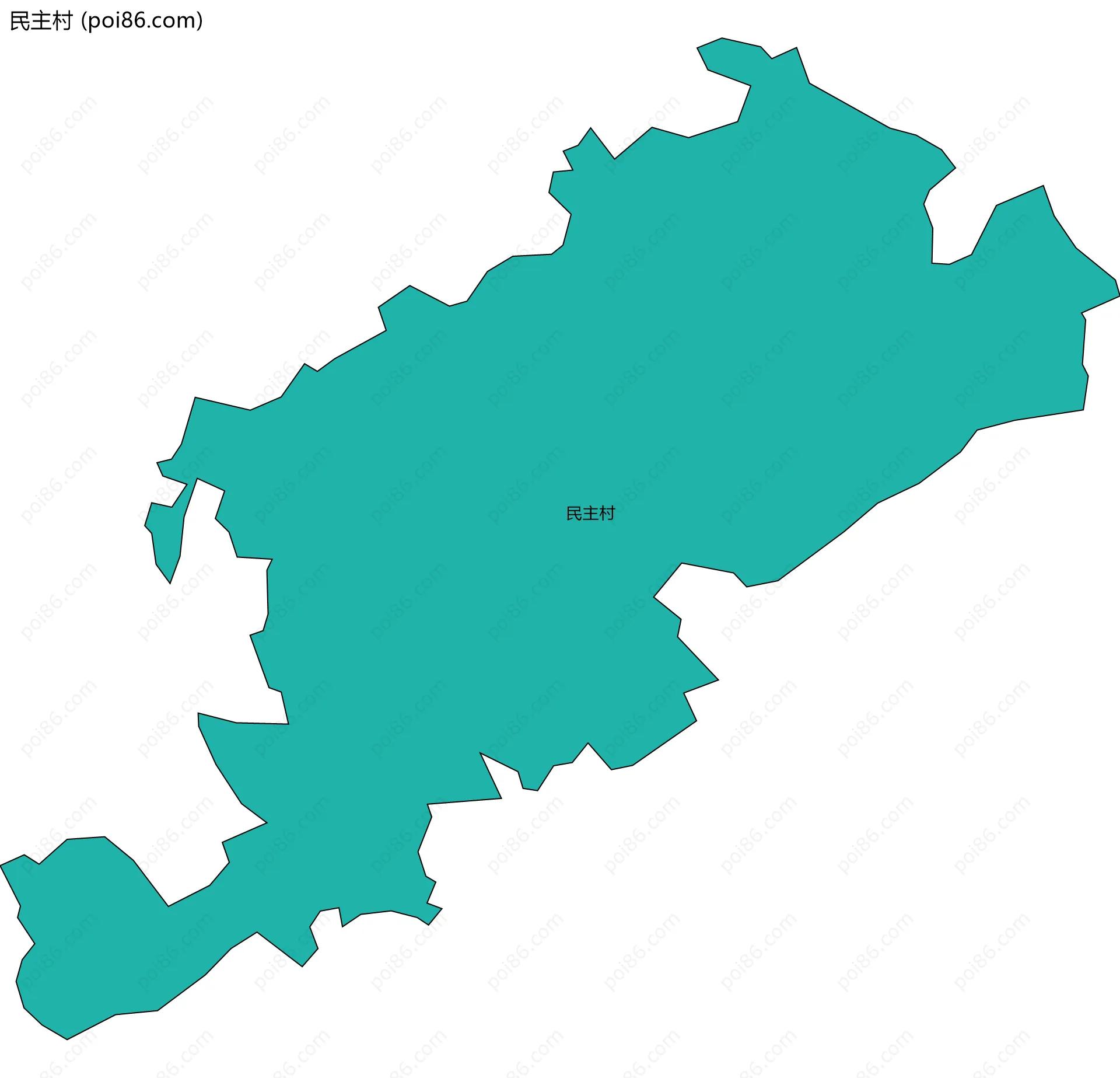 民主村边界地图