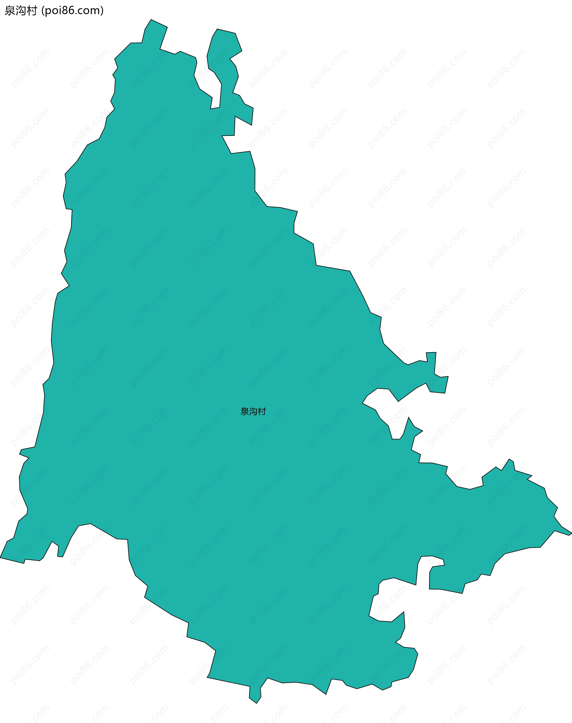 泉沟村边界地图