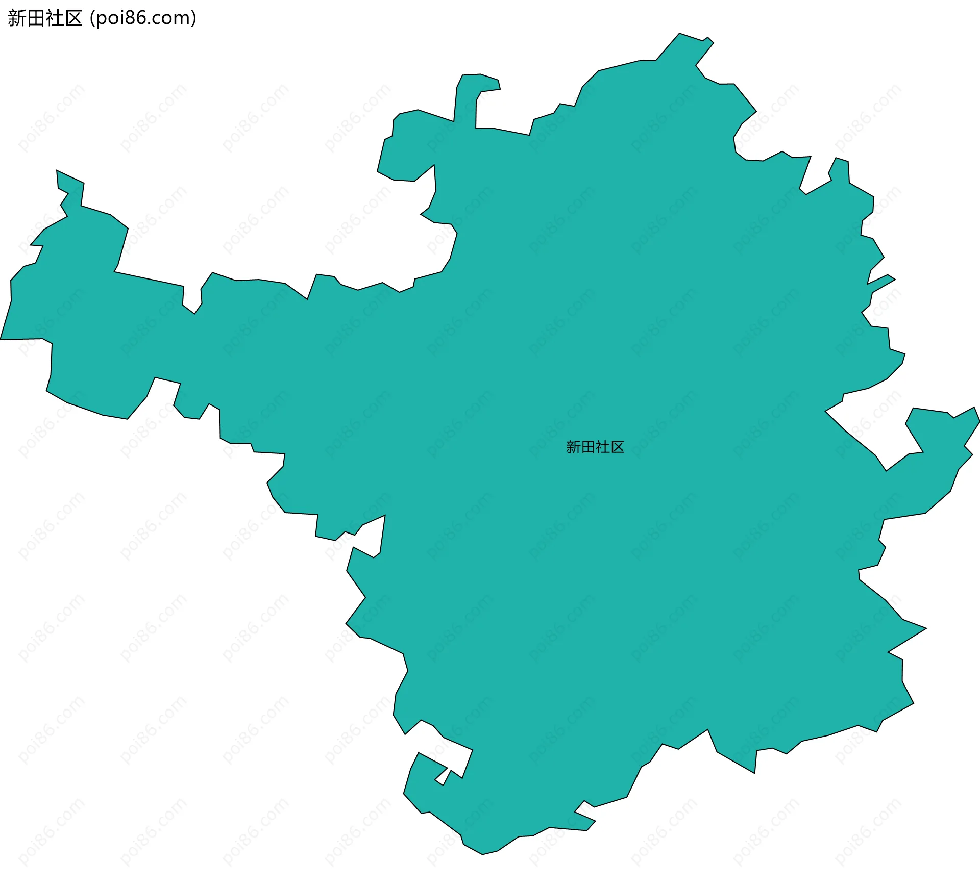 新田社区边界地图