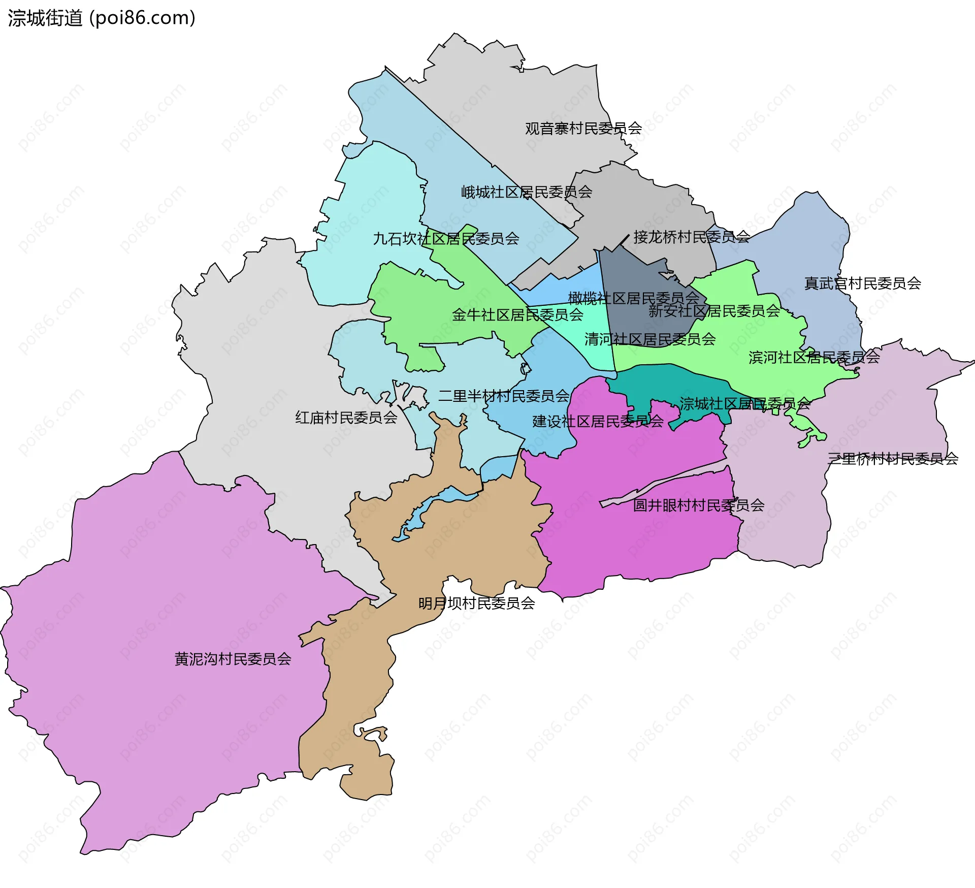 淙城街道边界地图(五级行政区划)