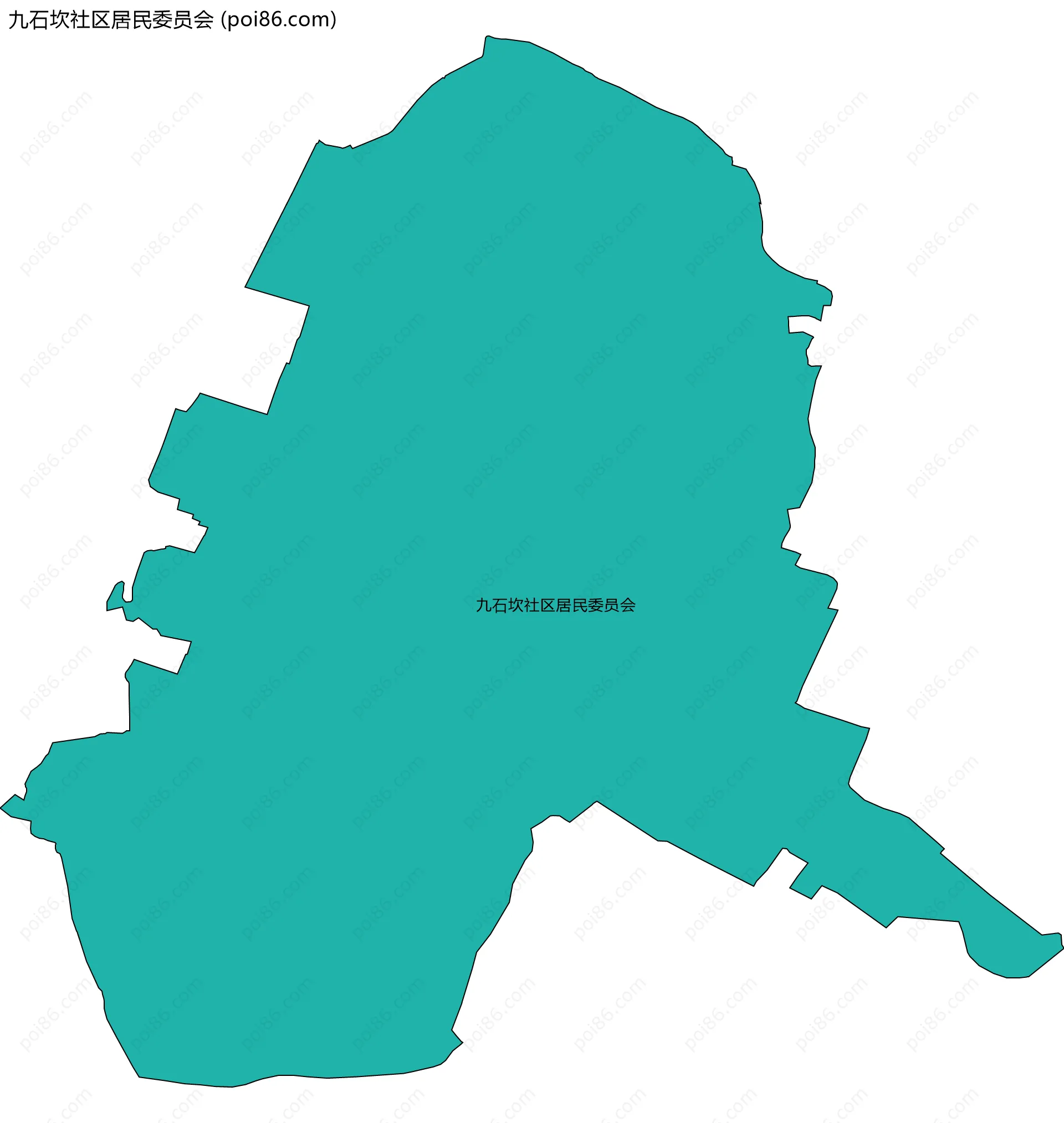 九石坎社区居民委员会边界地图