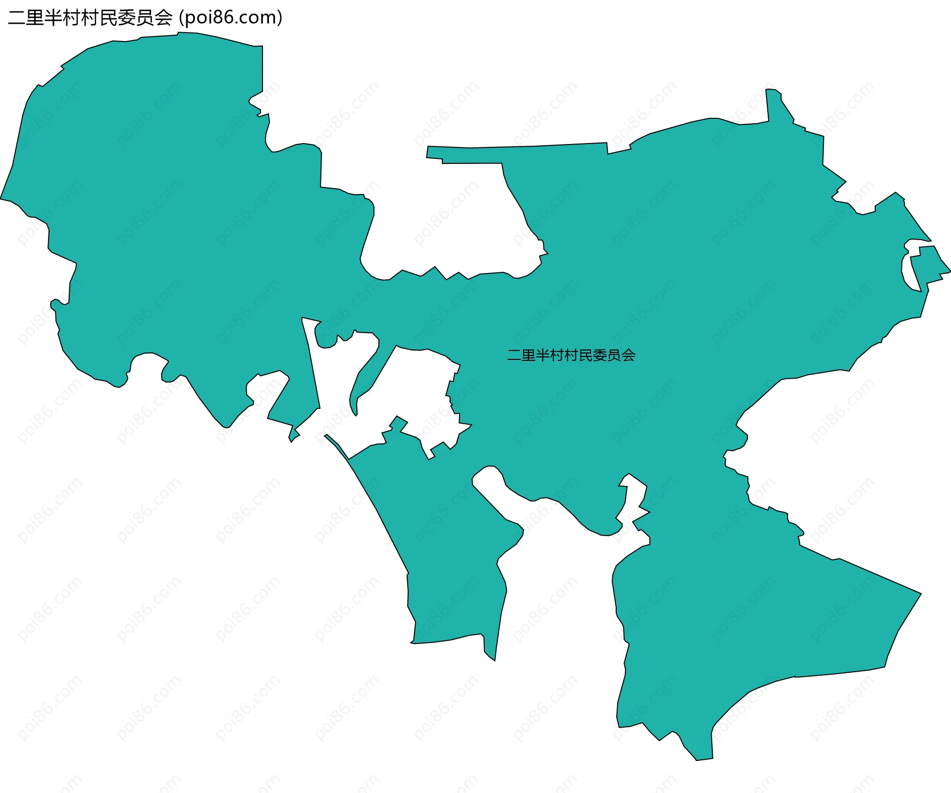 二里半村村民委员会边界地图