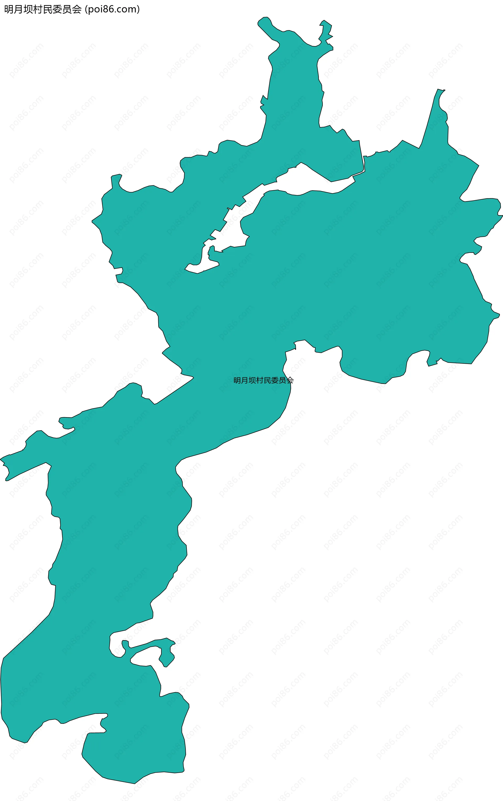 明月坝村民委员会边界地图