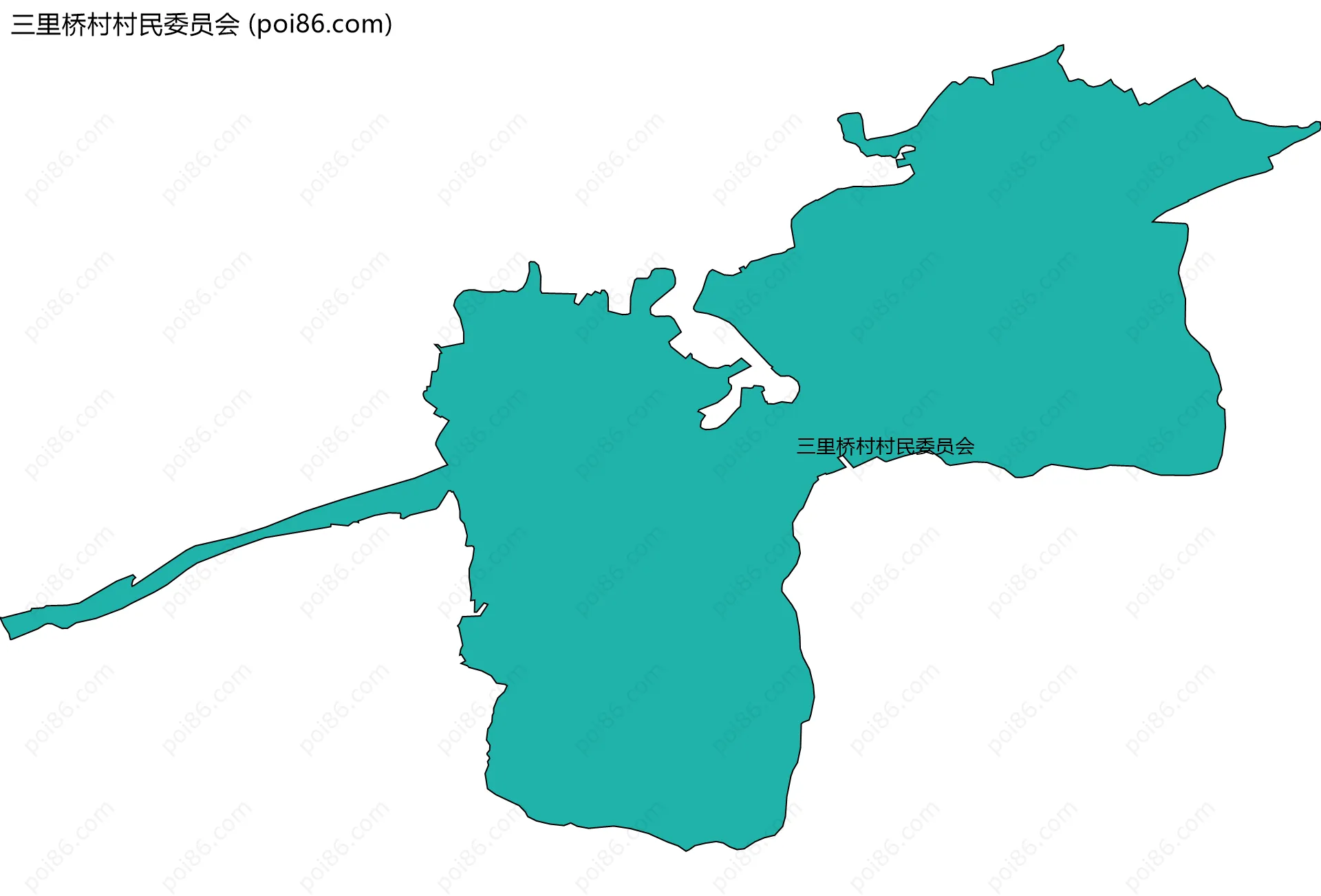 三里桥村村民委员会边界地图