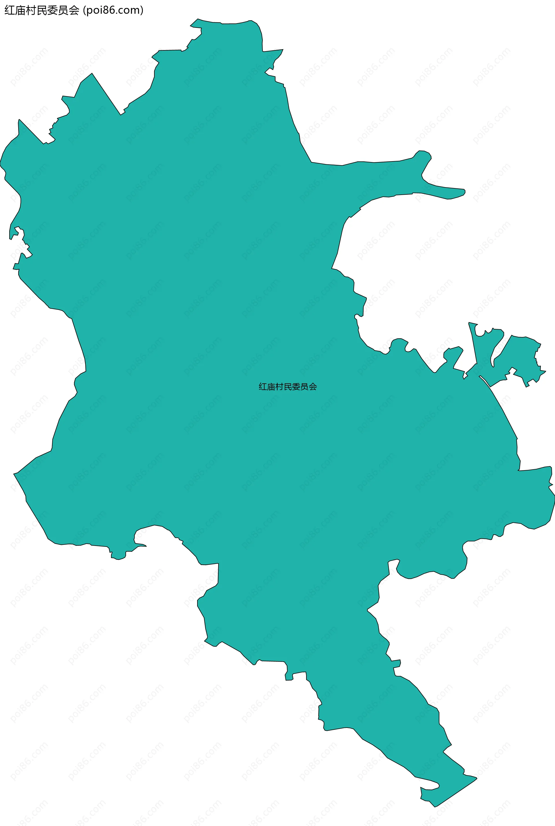 红庙村民委员会边界地图