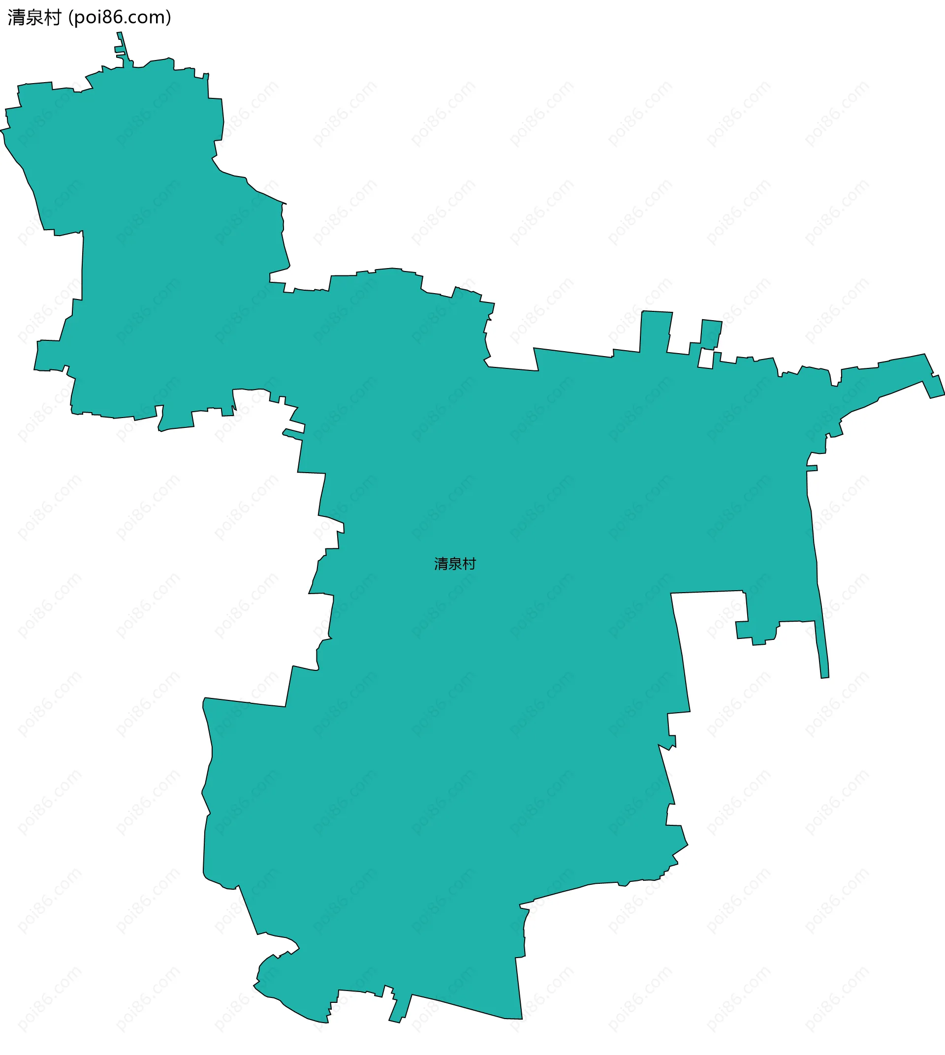 清泉村边界地图