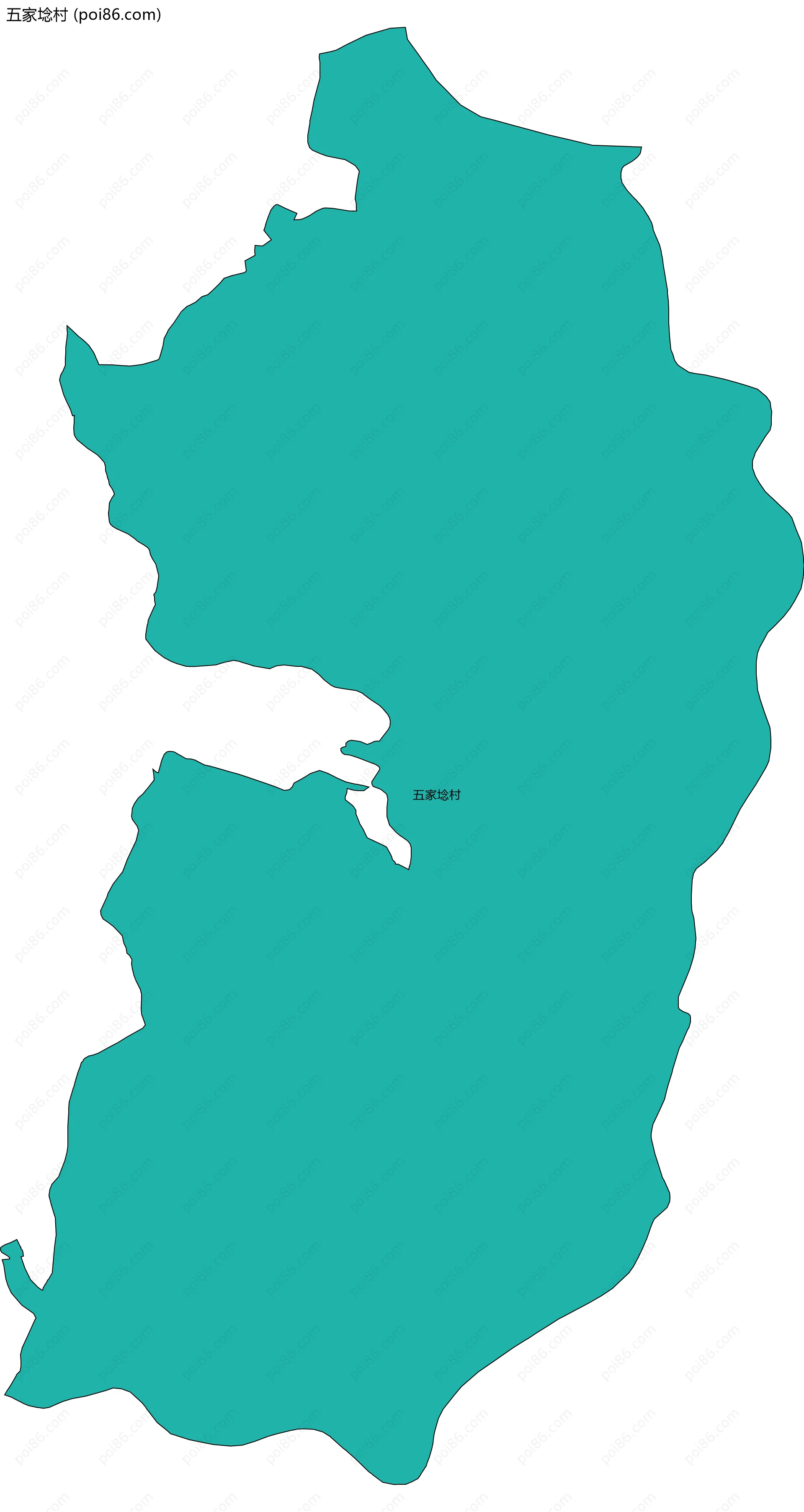 五家埝村边界地图