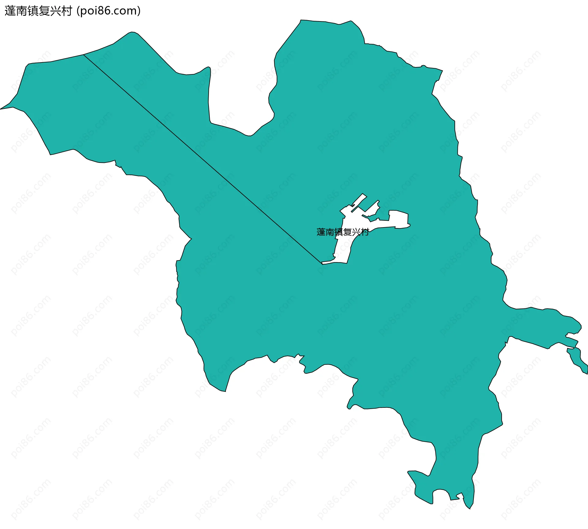 蓬南镇复兴村边界地图