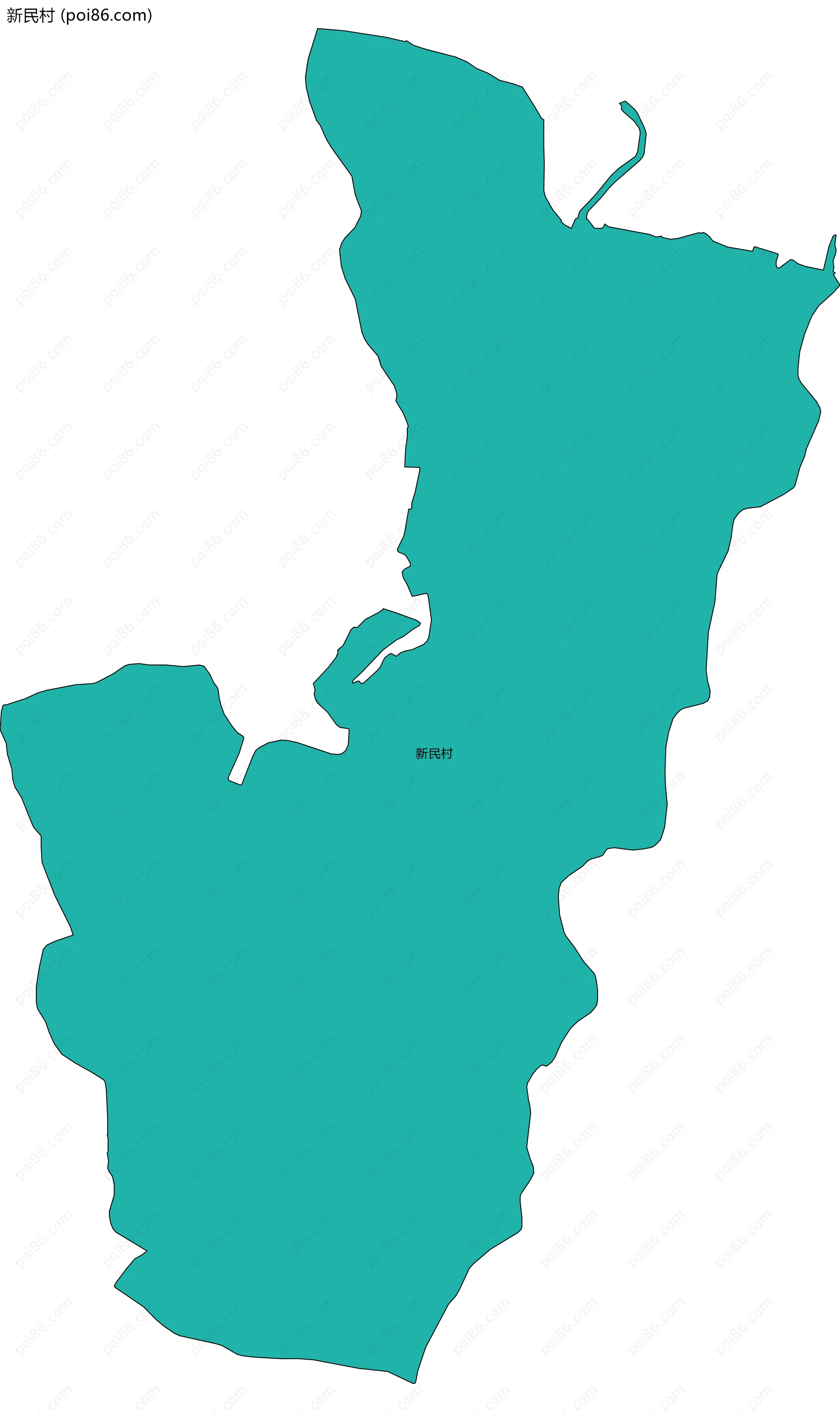 新民村边界地图