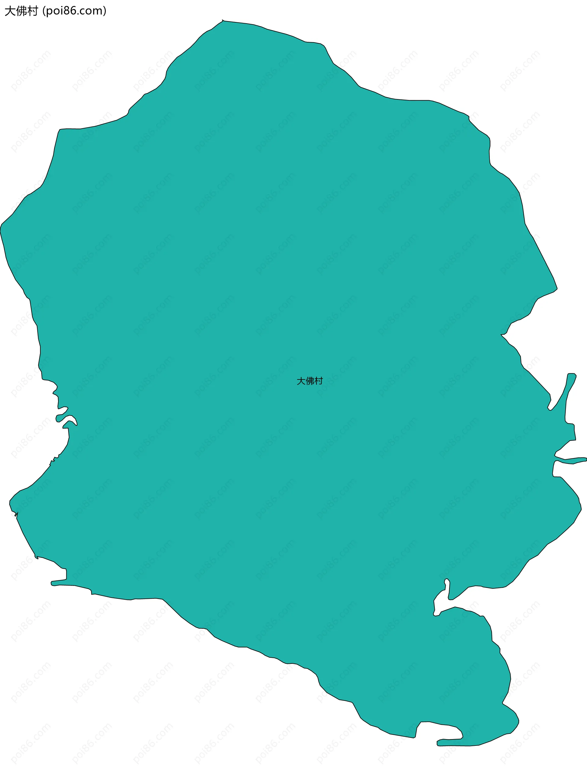 大佛村边界地图