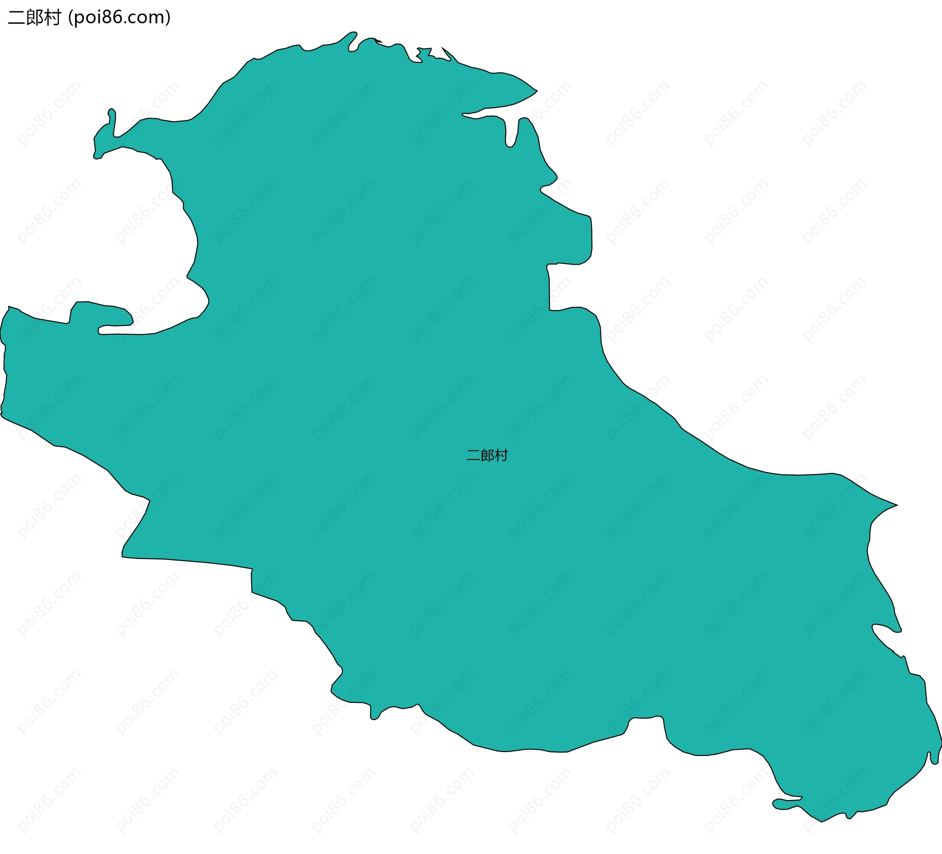二郎村边界地图