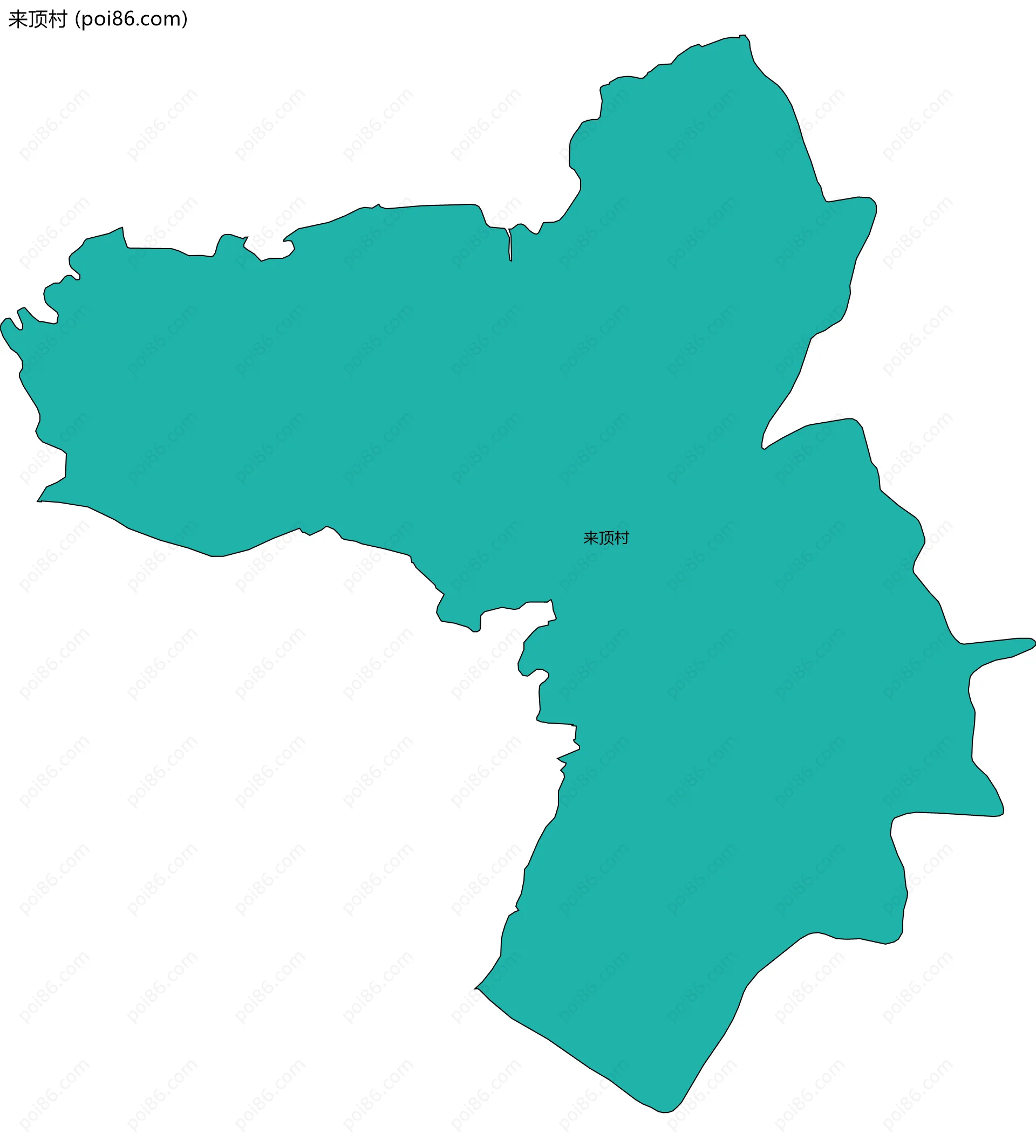 来顶村边界地图