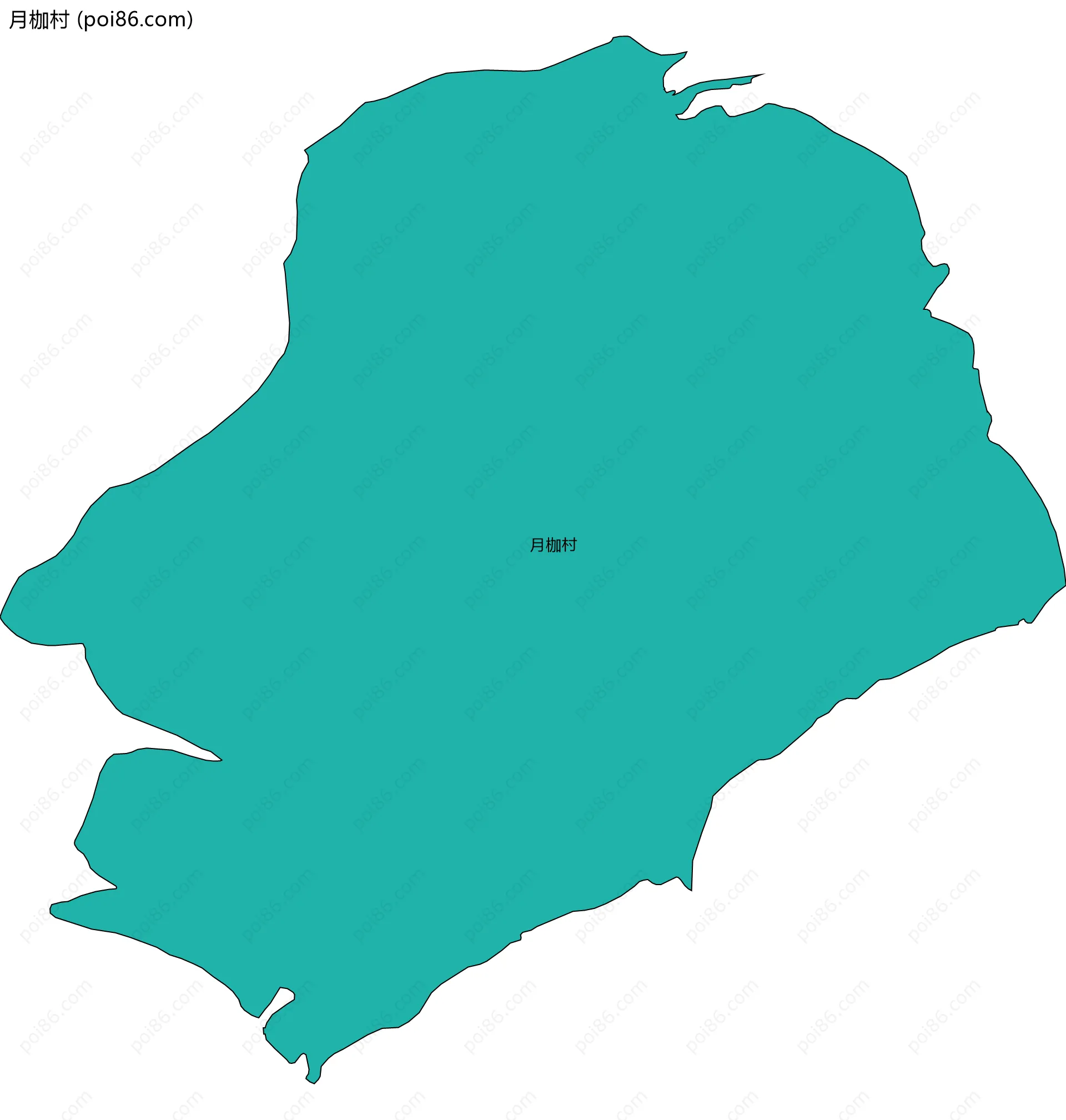 月枷村边界地图