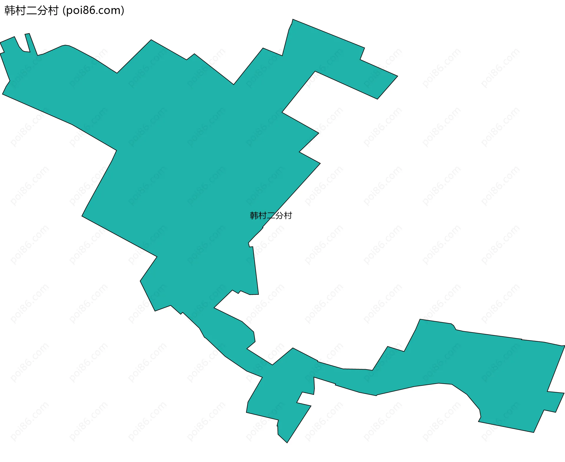 韩村二分村边界地图