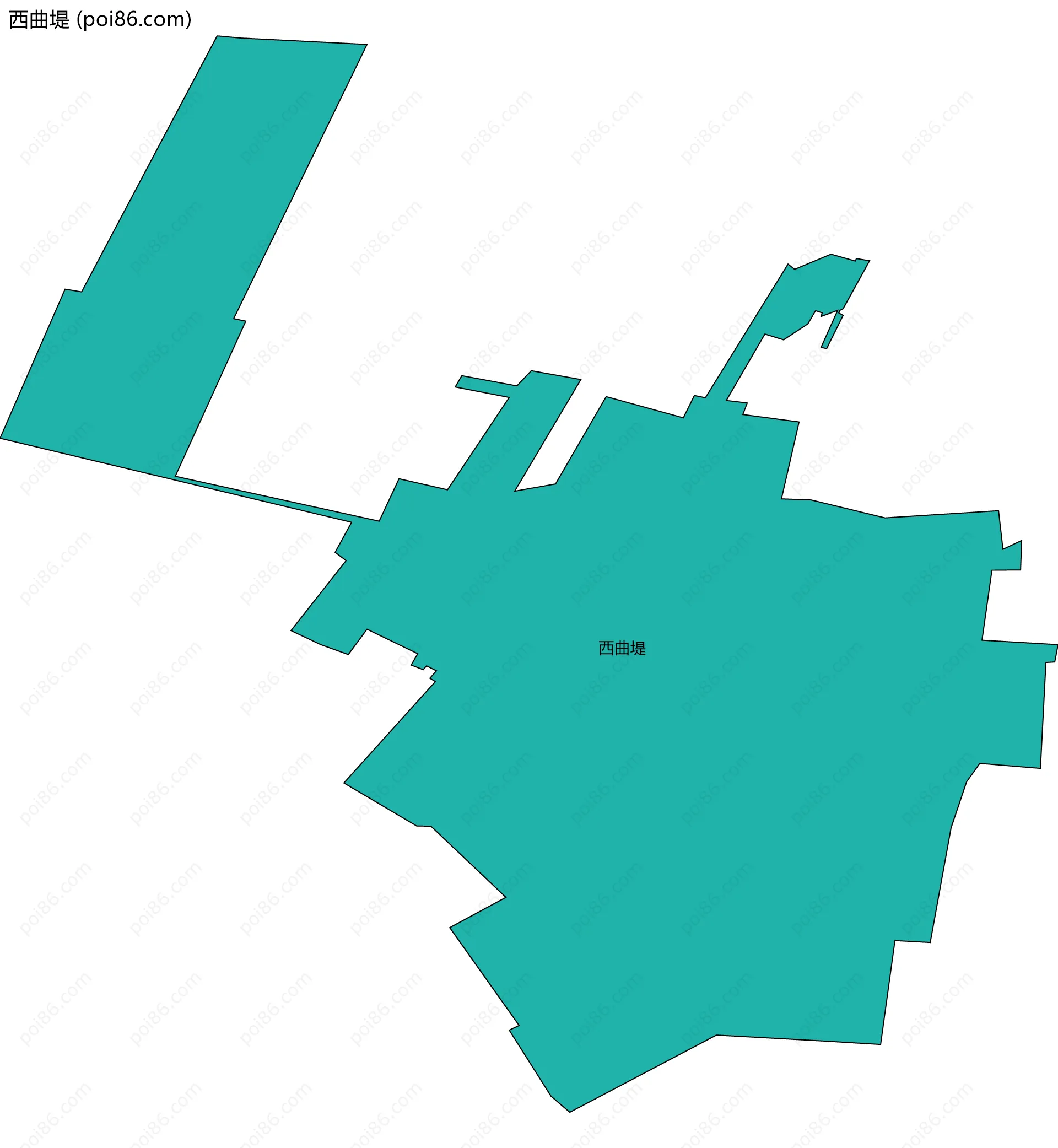 西曲堤边界地图
