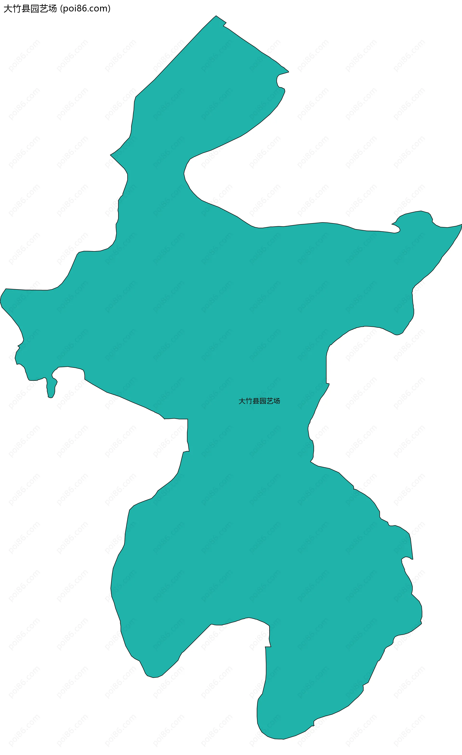 大竹县园艺场边界地图