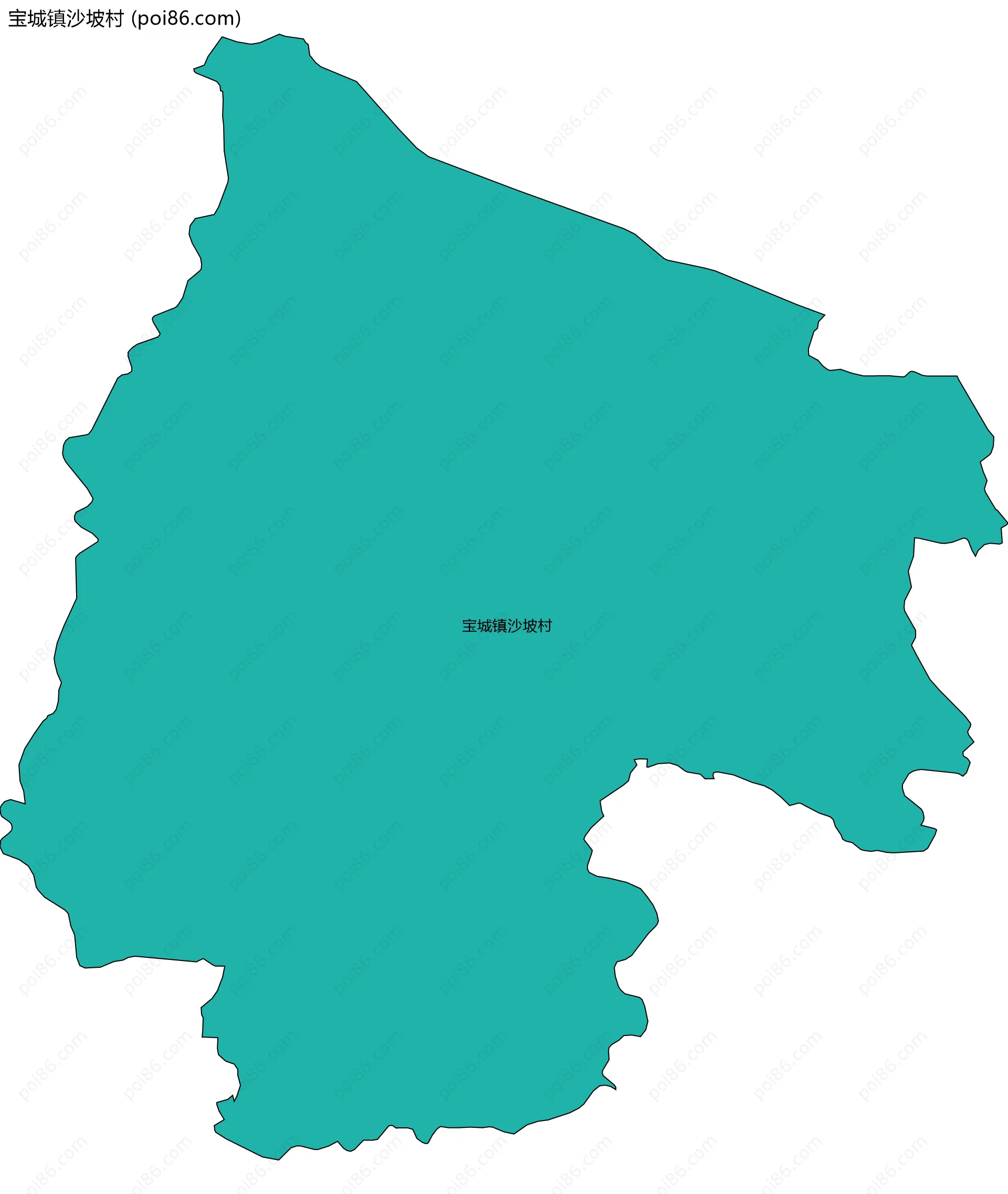 宝城镇沙坡村边界地图