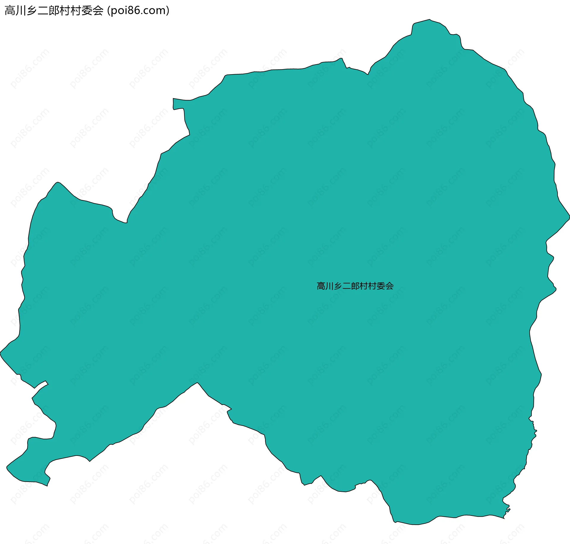 高川乡二郎村村委会边界地图