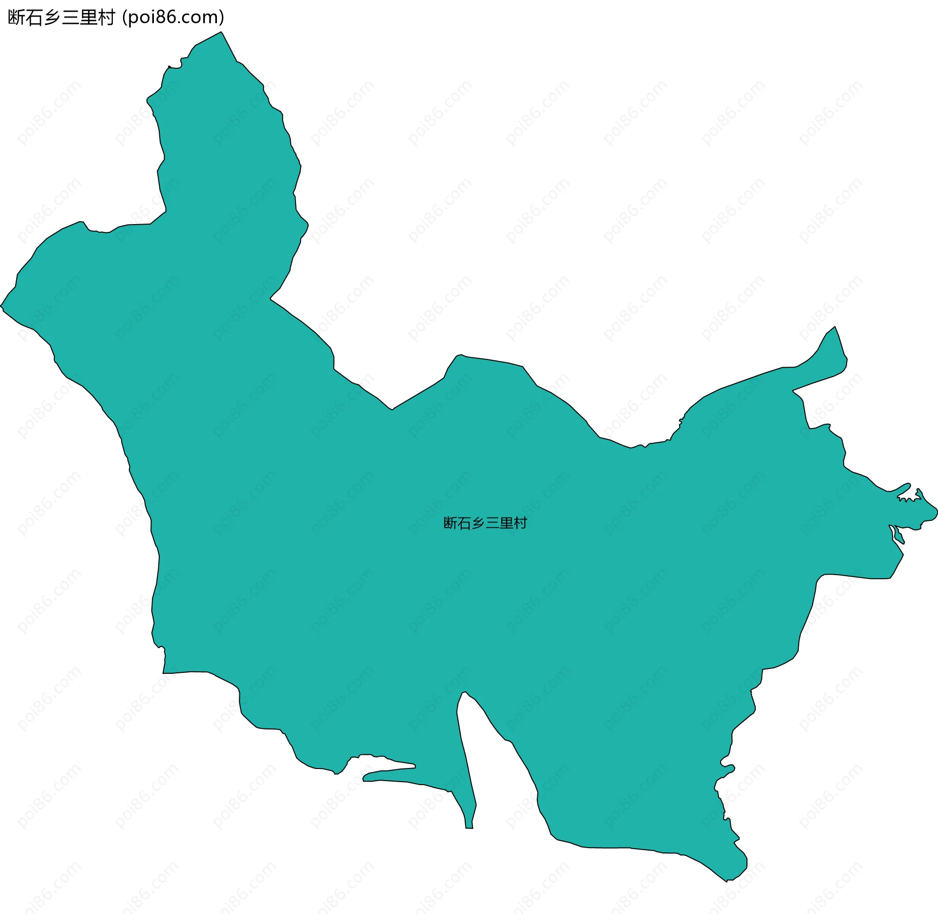 断石乡三里村边界地图