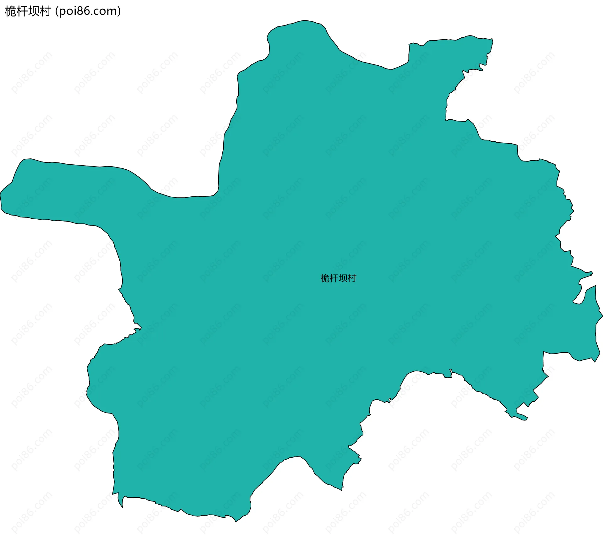 桅杆坝村边界地图