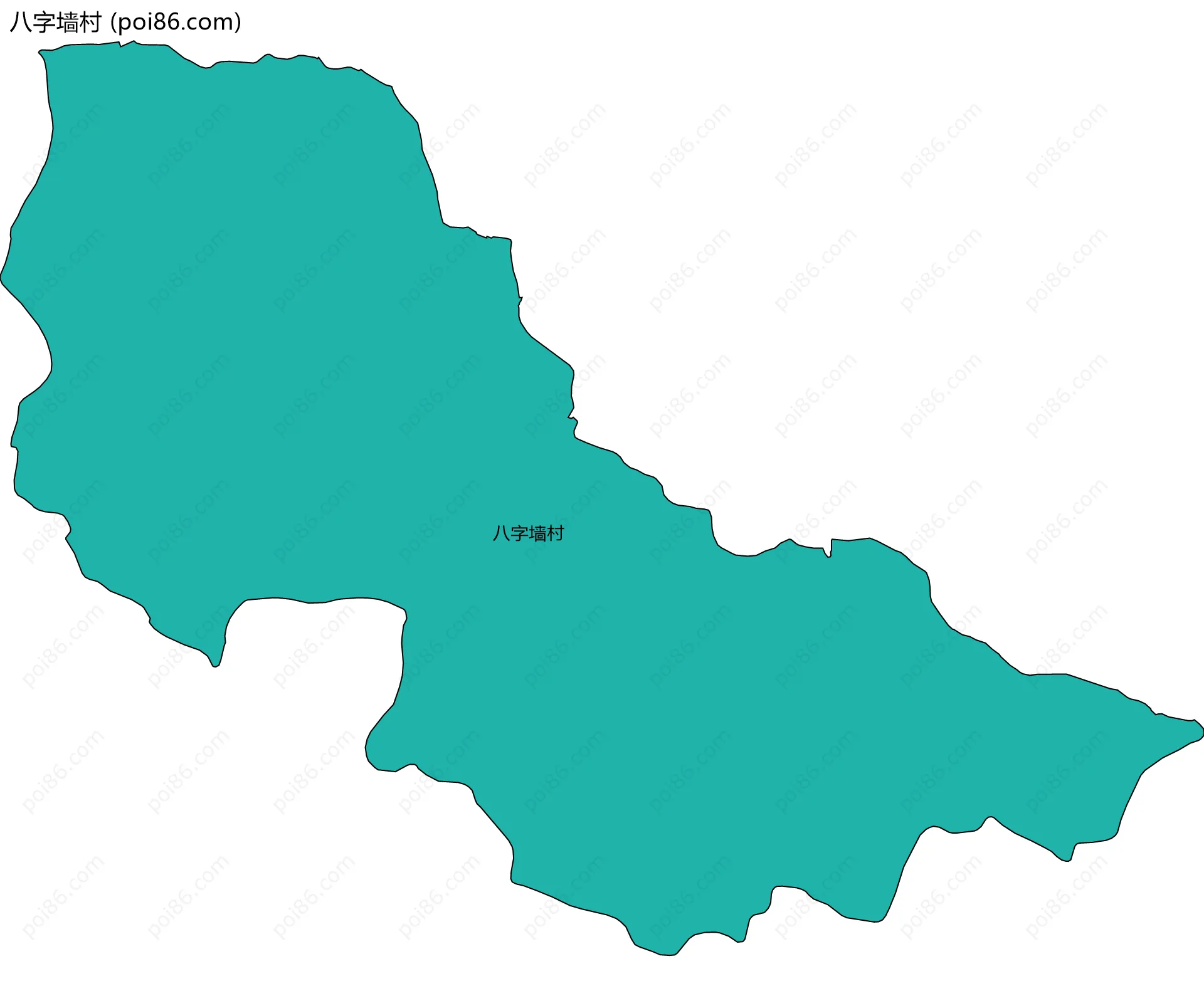 八字墙村边界地图