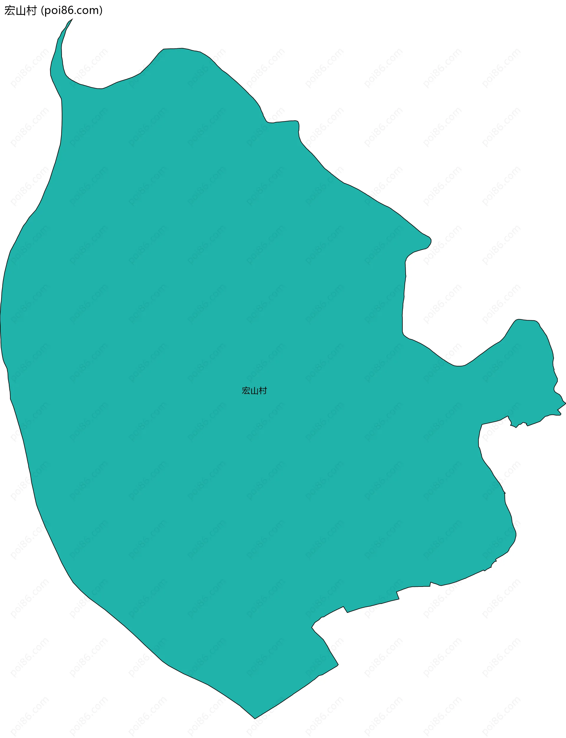 宏山村边界地图