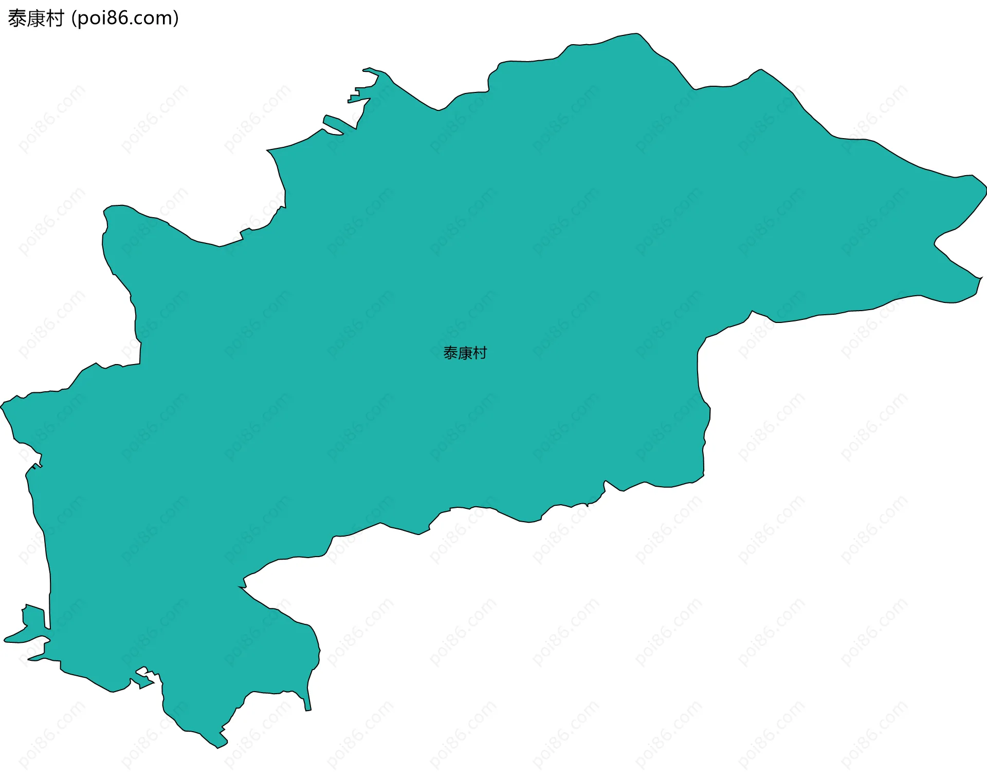 泰康村边界地图