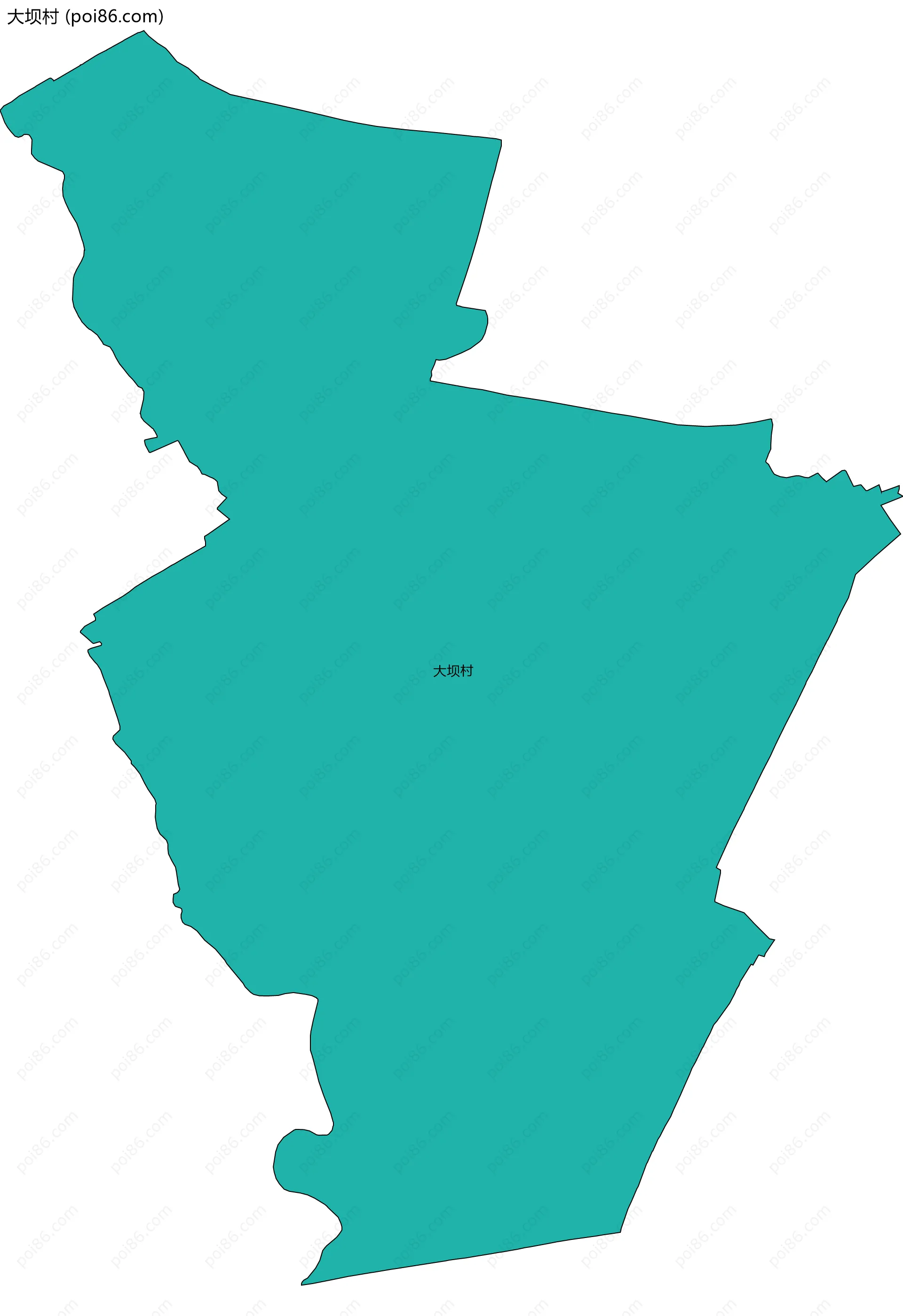 大坝村边界地图