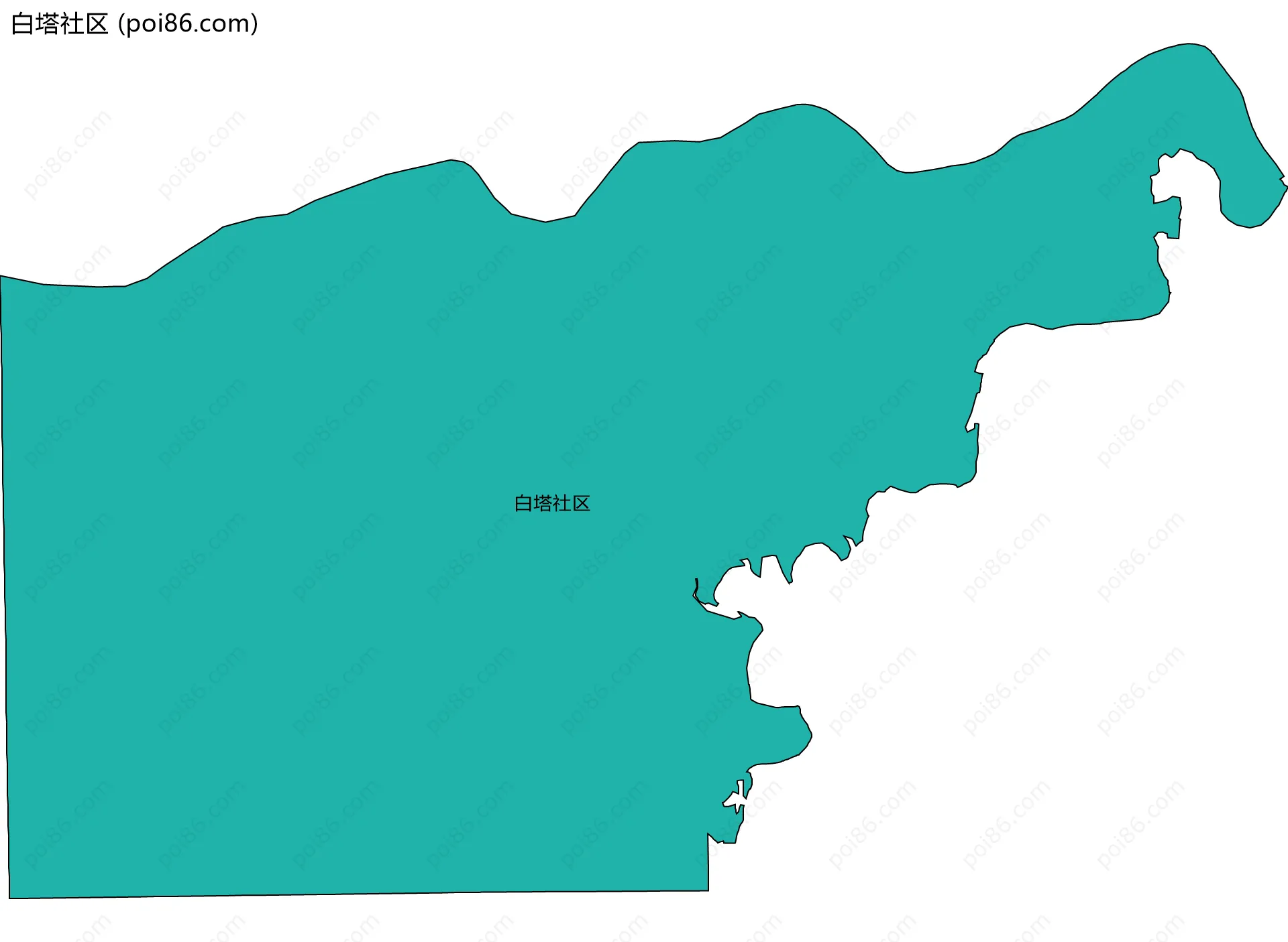 白塔社区边界地图