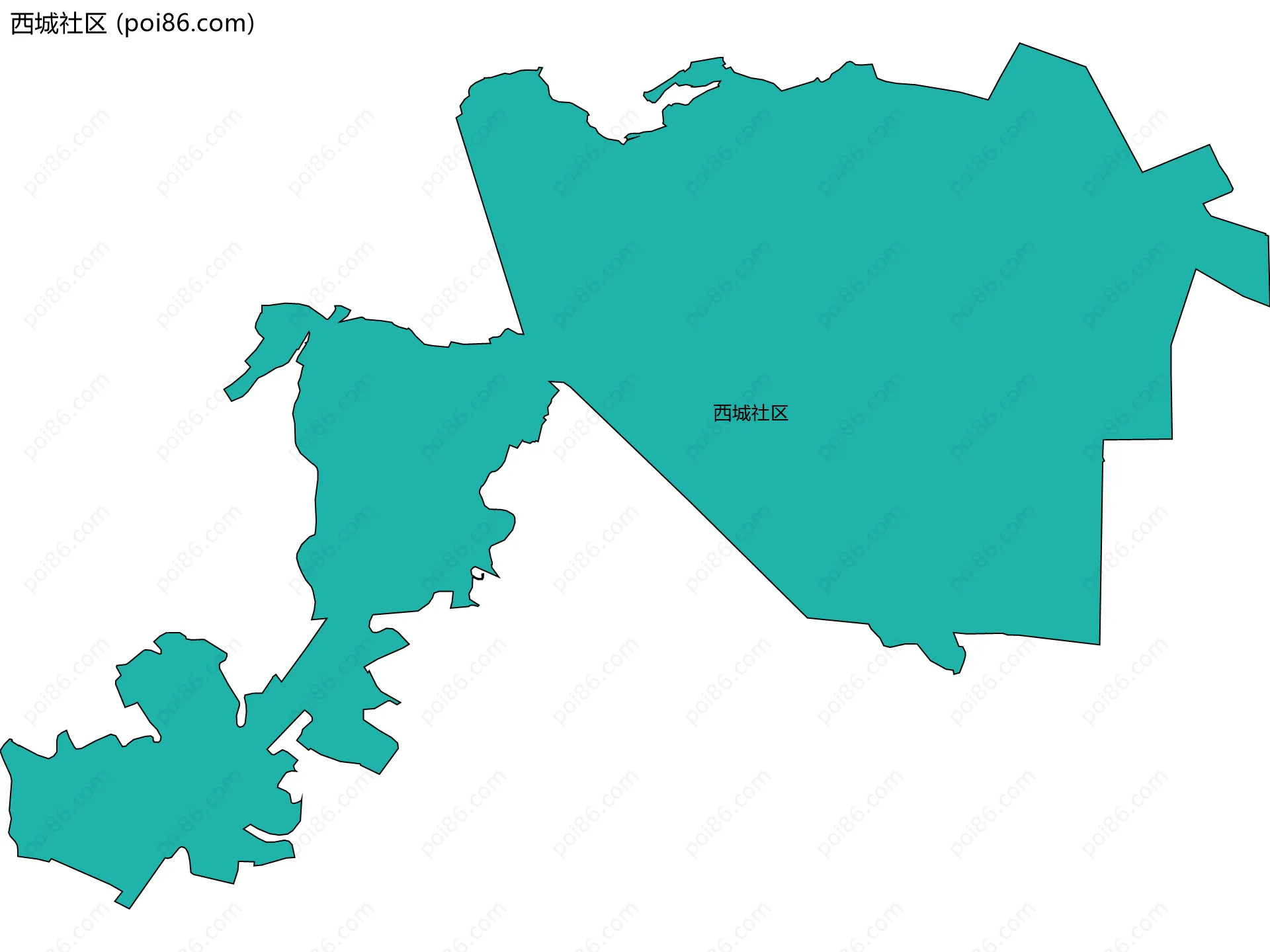 西城社区边界地图