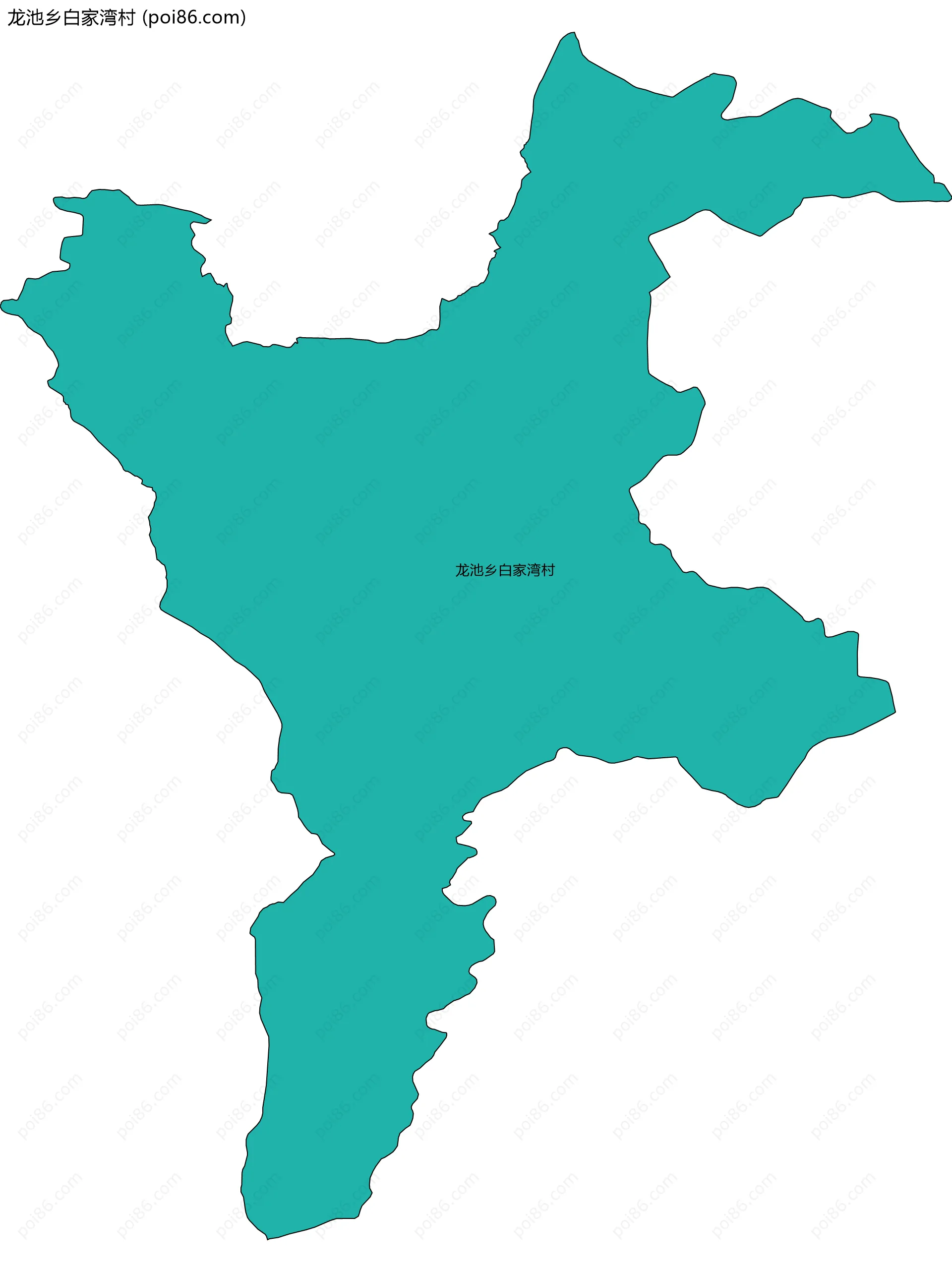 龙池乡白家湾村边界地图