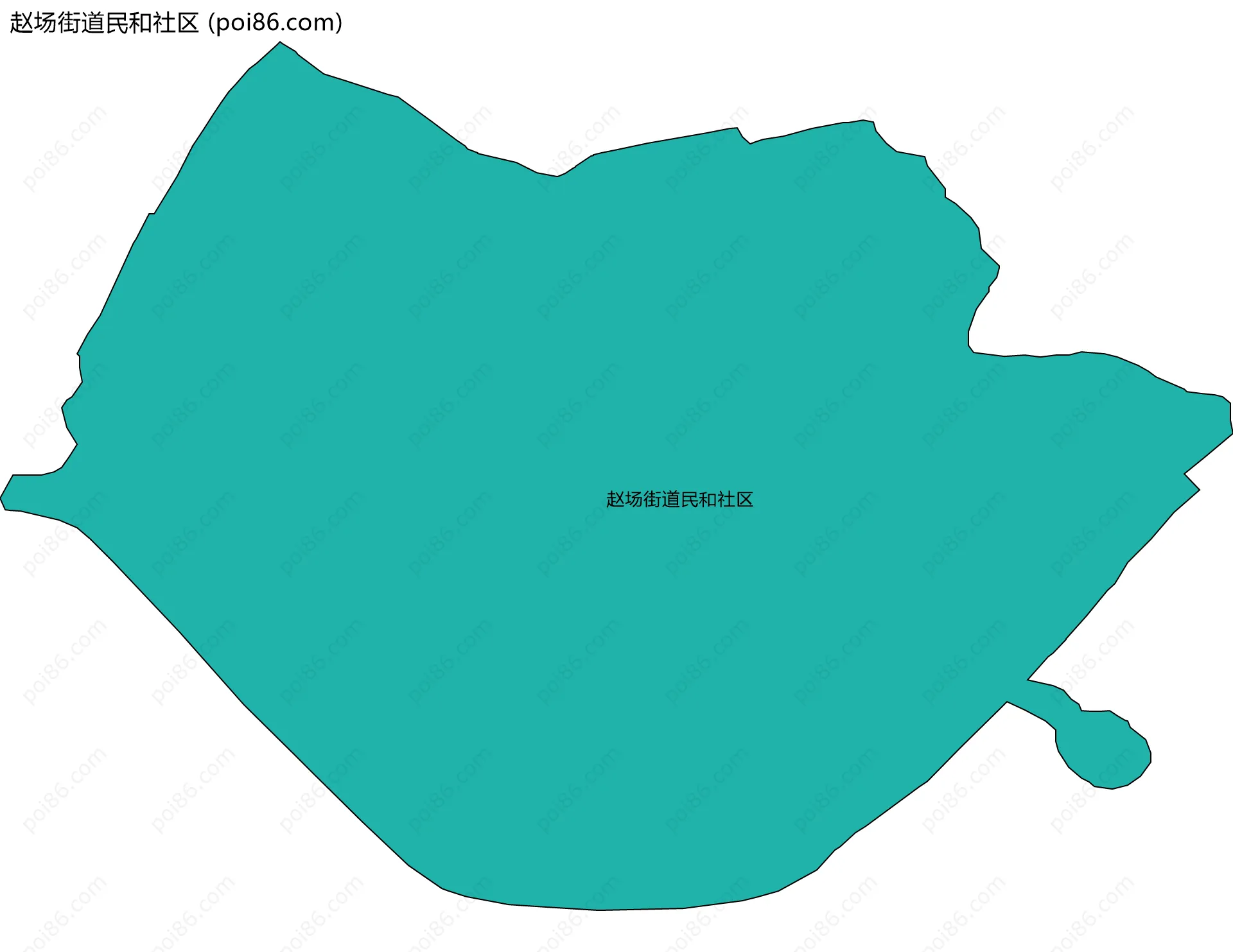 赵场街道民和社区边界地图