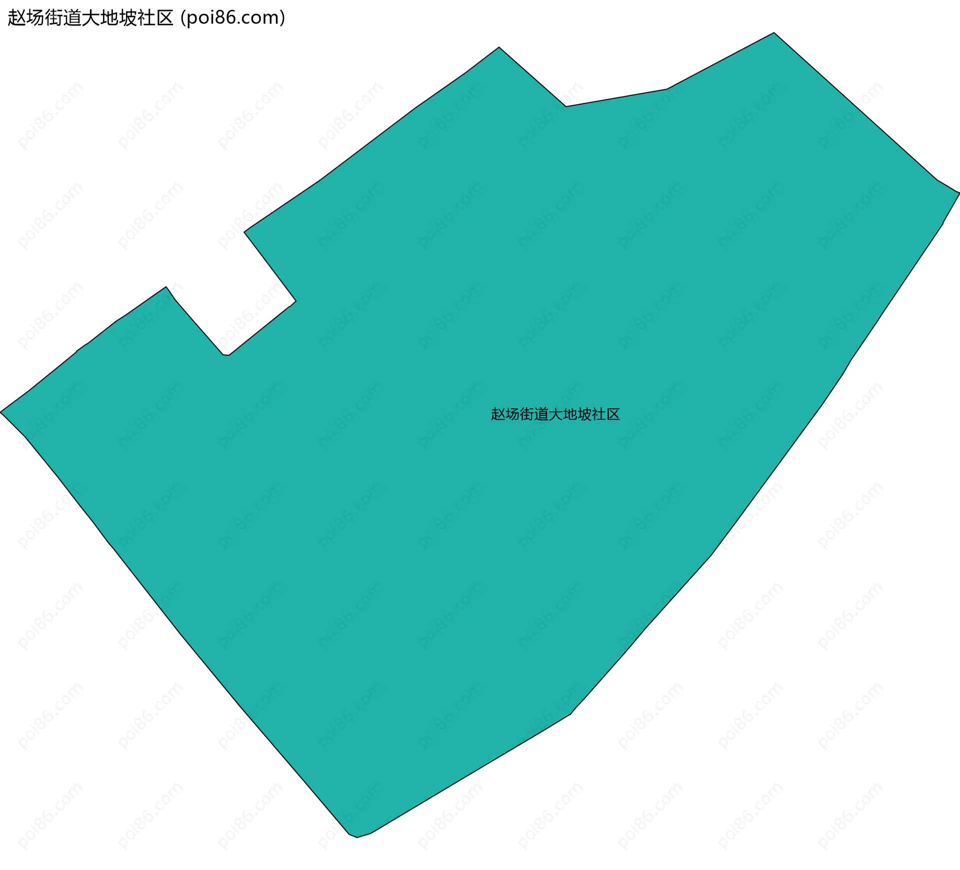 赵场街道大地坡社区边界地图