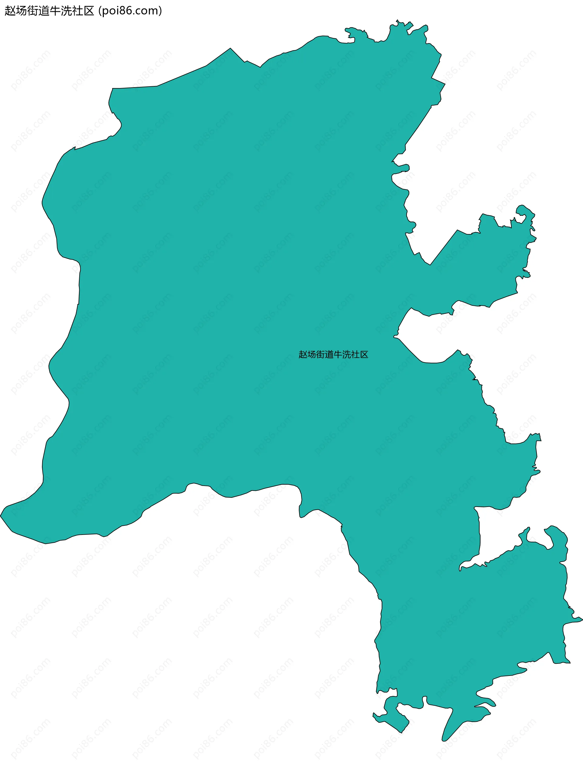 赵场街道牛洗社区边界地图