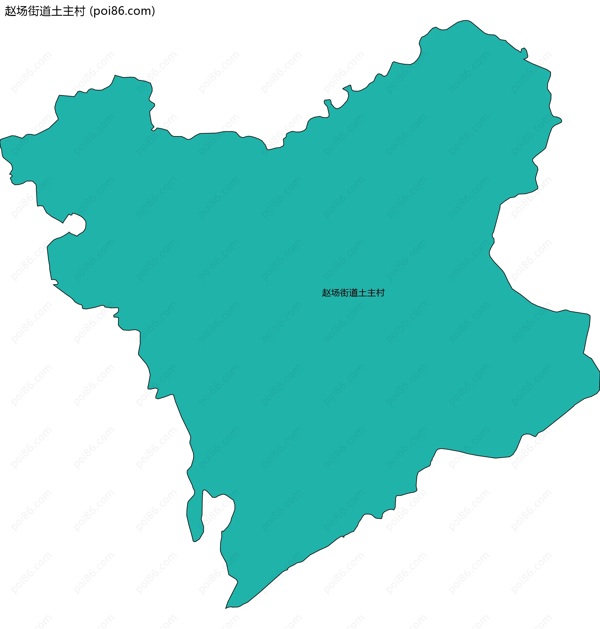 赵场街道土主村边界地图