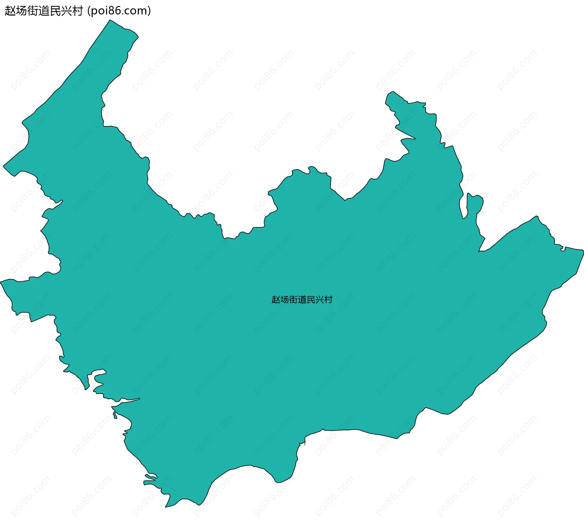 赵场街道民兴村边界地图