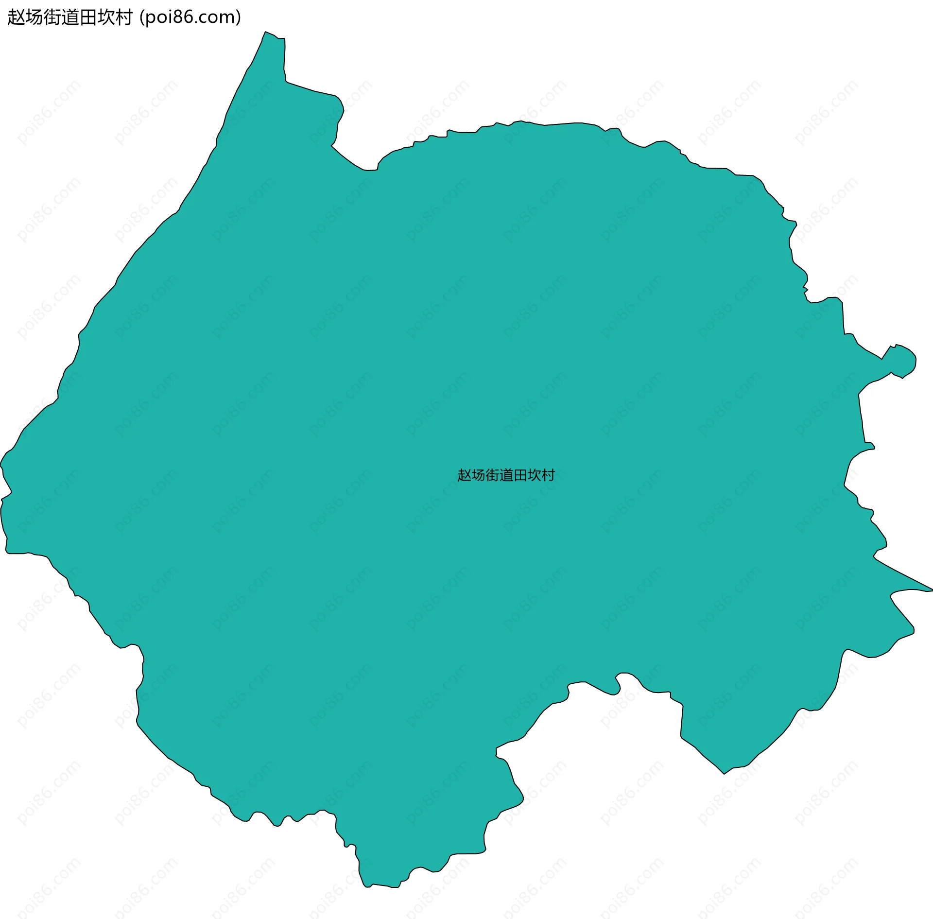 赵场街道田坎村边界地图