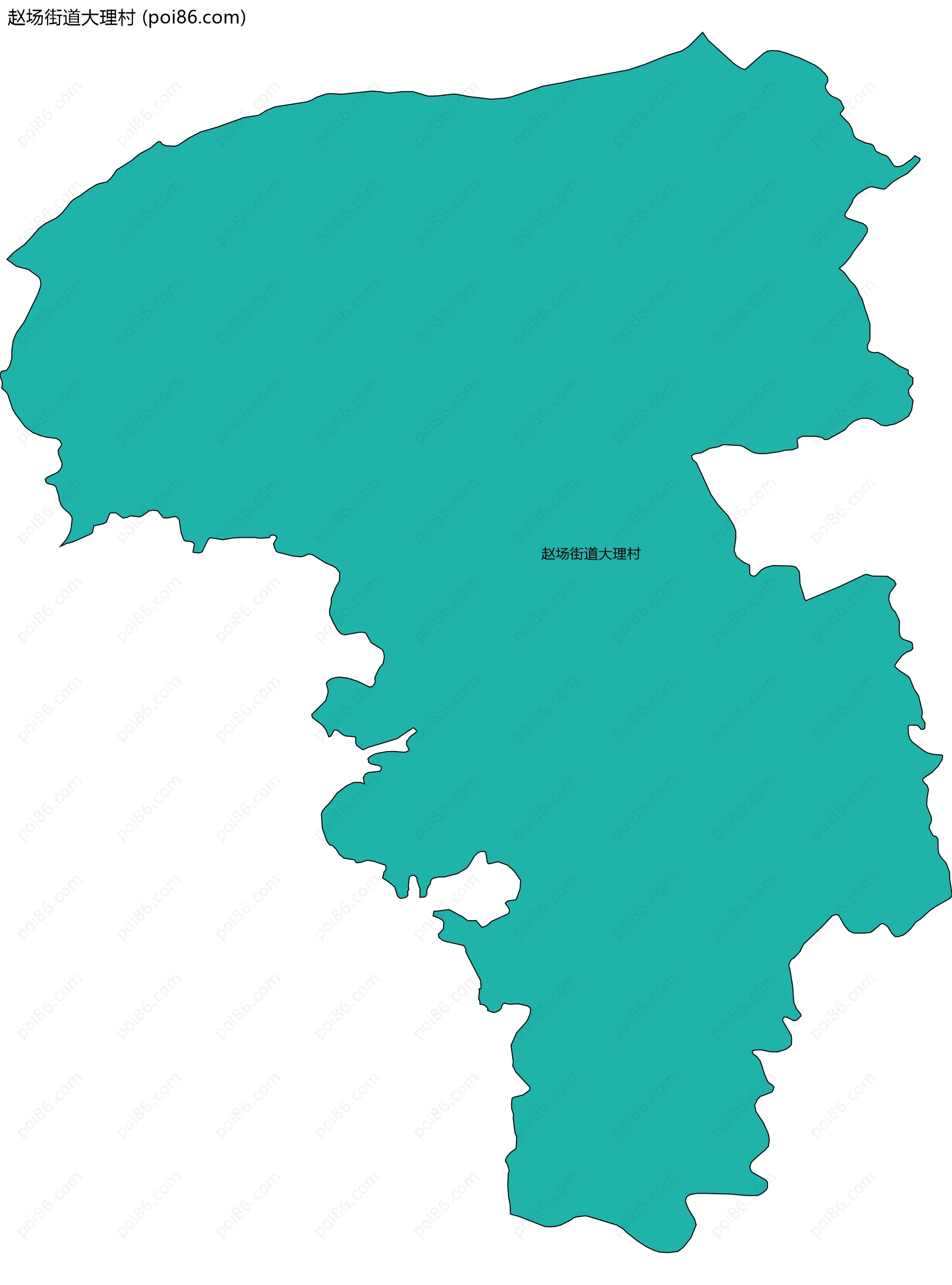 赵场街道大理村边界地图