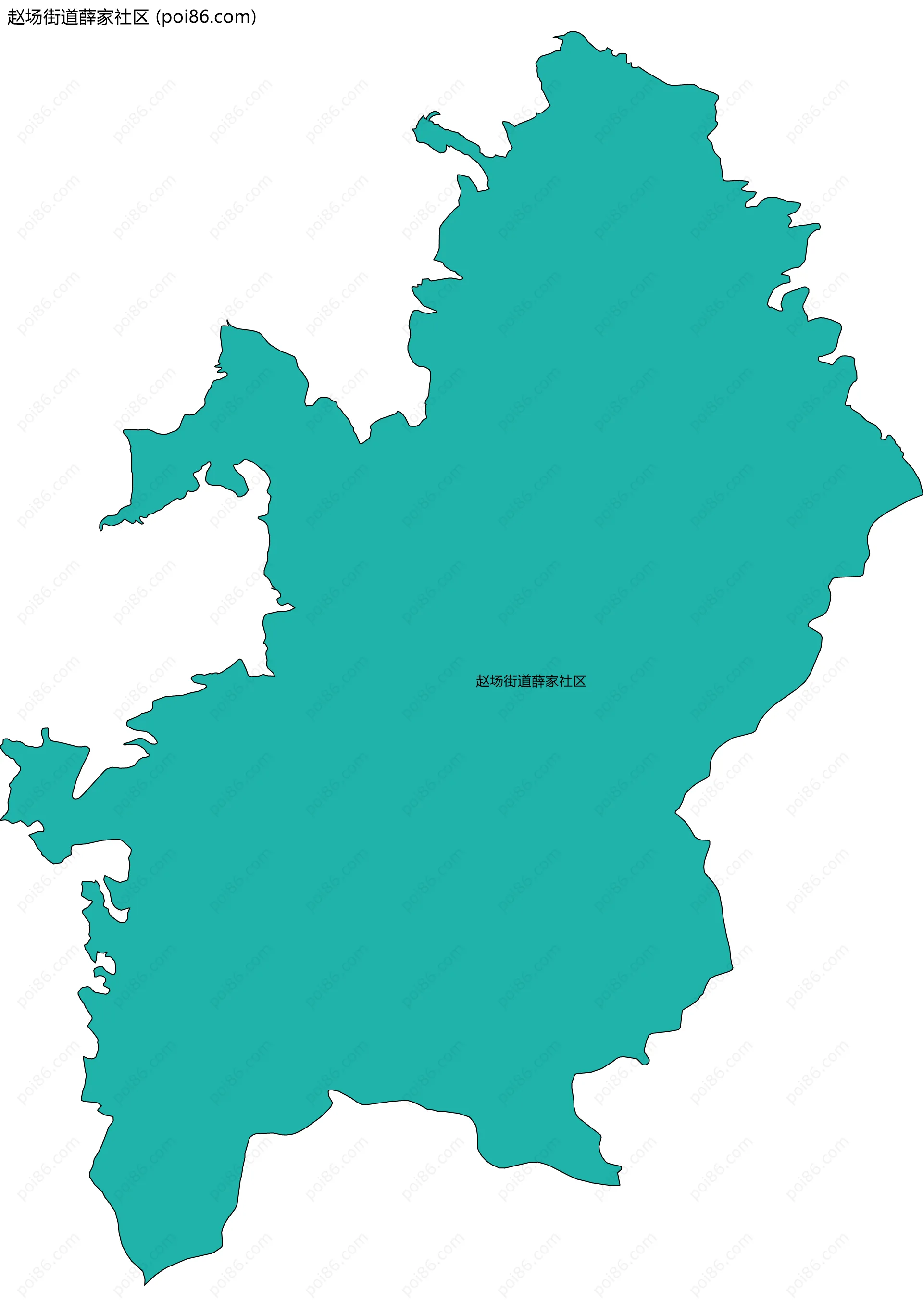 赵场街道薛家社区边界地图