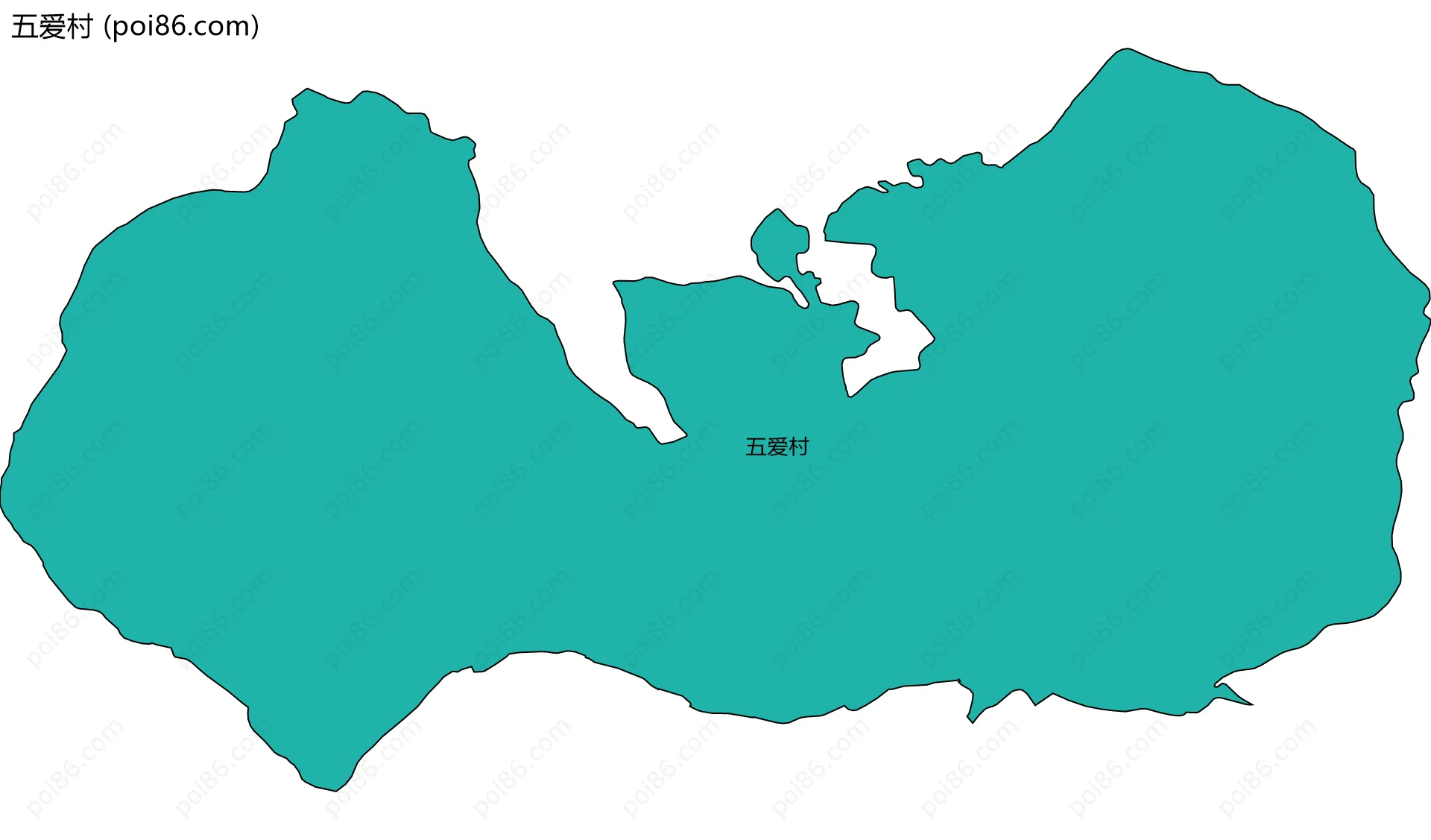 五爱村边界地图