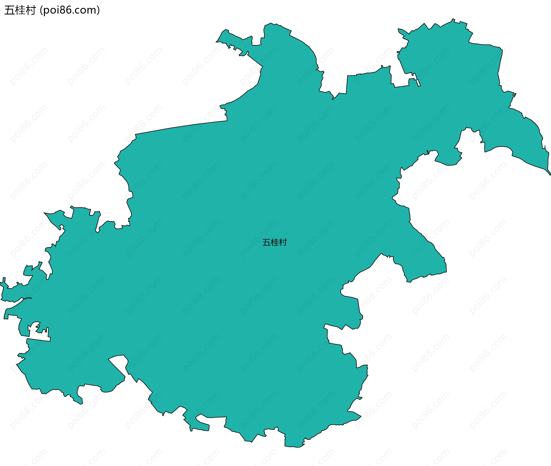 五桂村边界地图