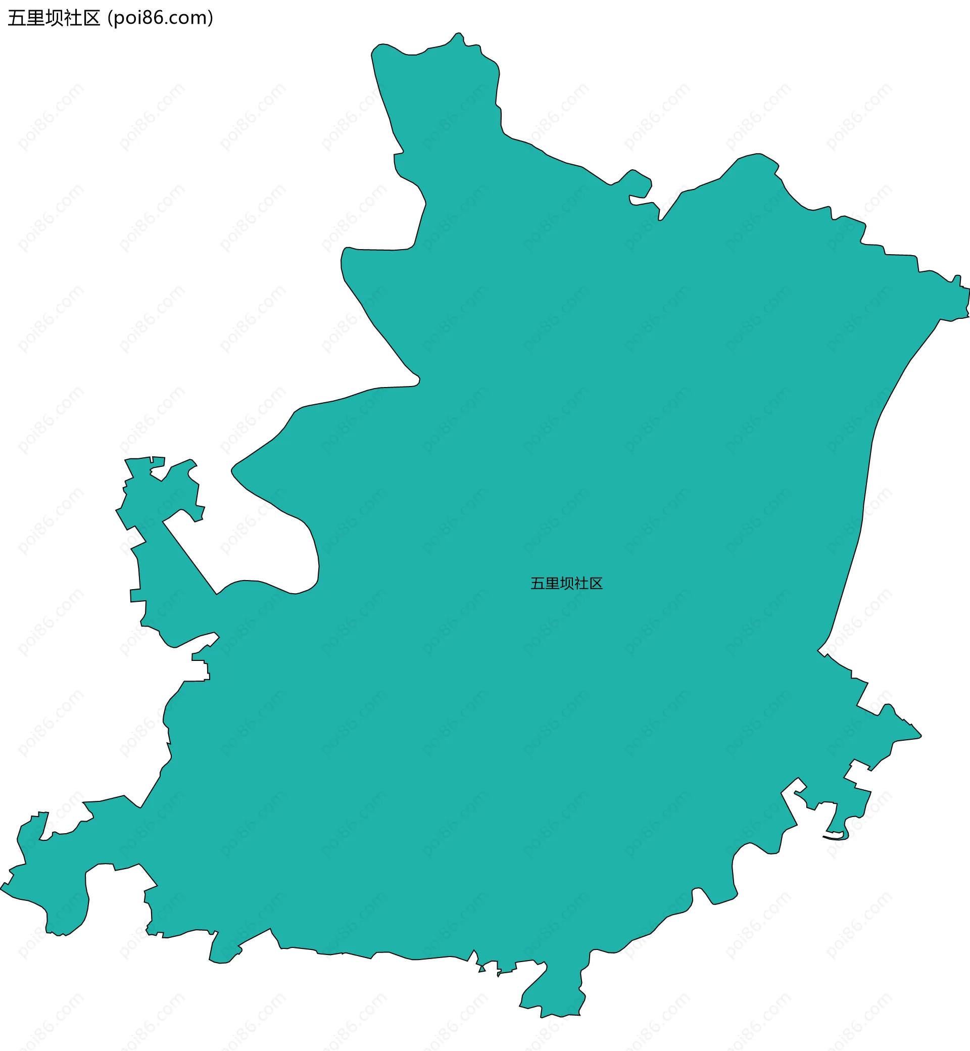 五里坝社区边界地图