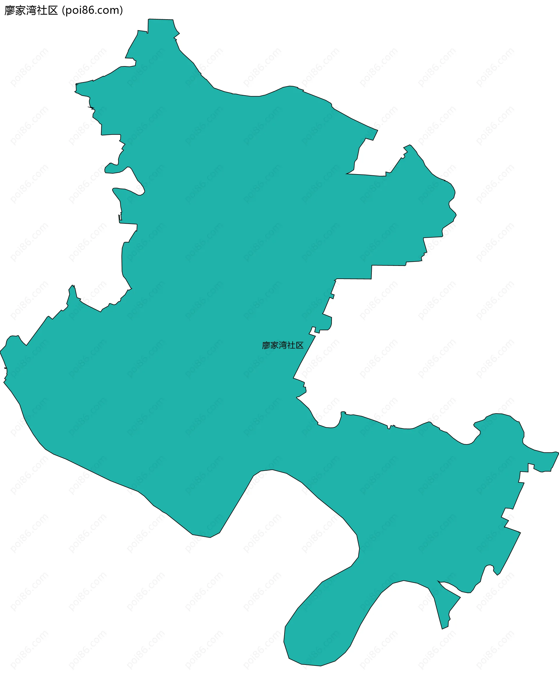 廖家湾社区边界地图