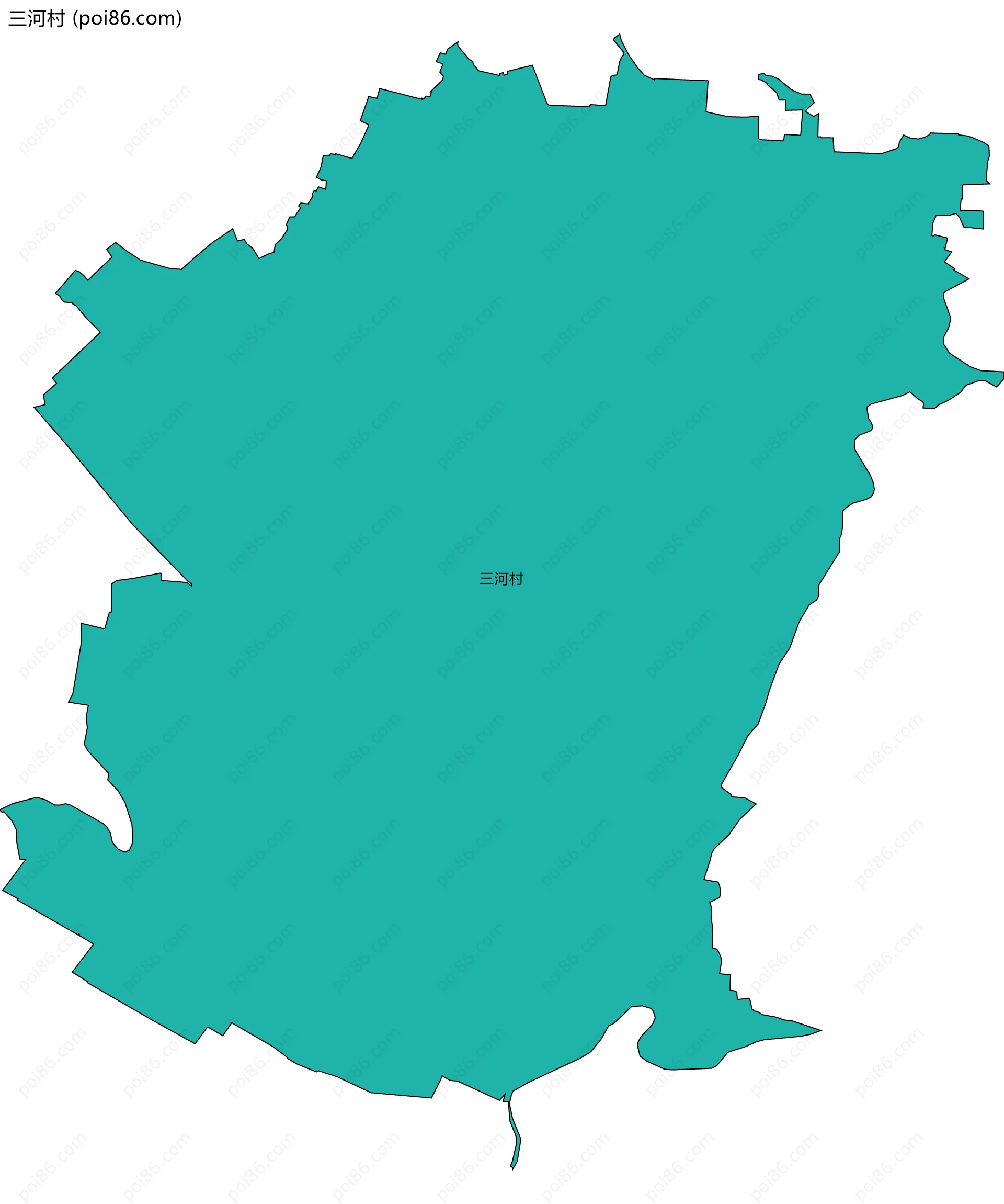 三河村边界地图